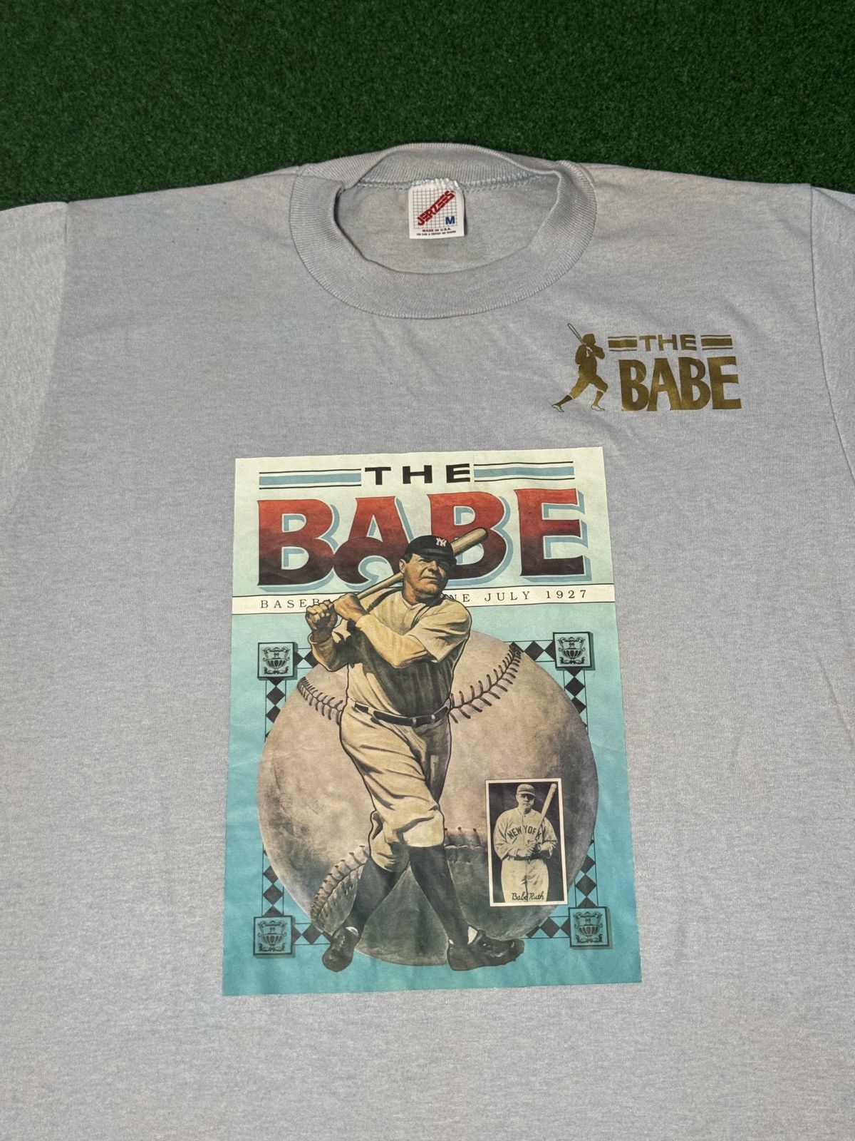Jerzees Vintage 90s Babe Ruth Baseball Legend Retro Sport T Shirt Size US M / EU 48-50 / 2 - 2 Thumbnail