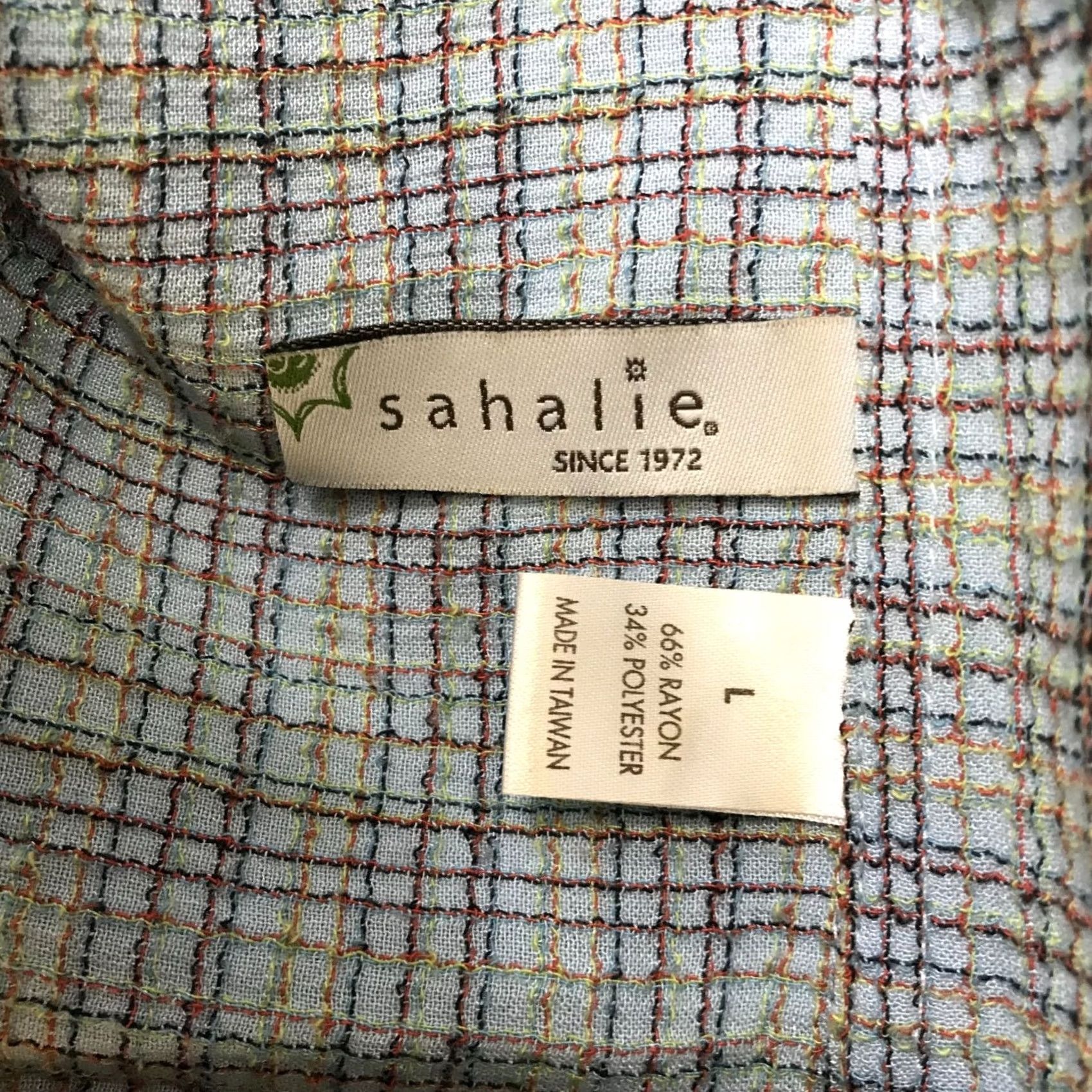Vintage SAHALIE WOMEN TUNIC L BLUE LONG SLEEVE COLLARED RAYON BLEND Size L / US 10 / IT 46 - 7 Thumbnail