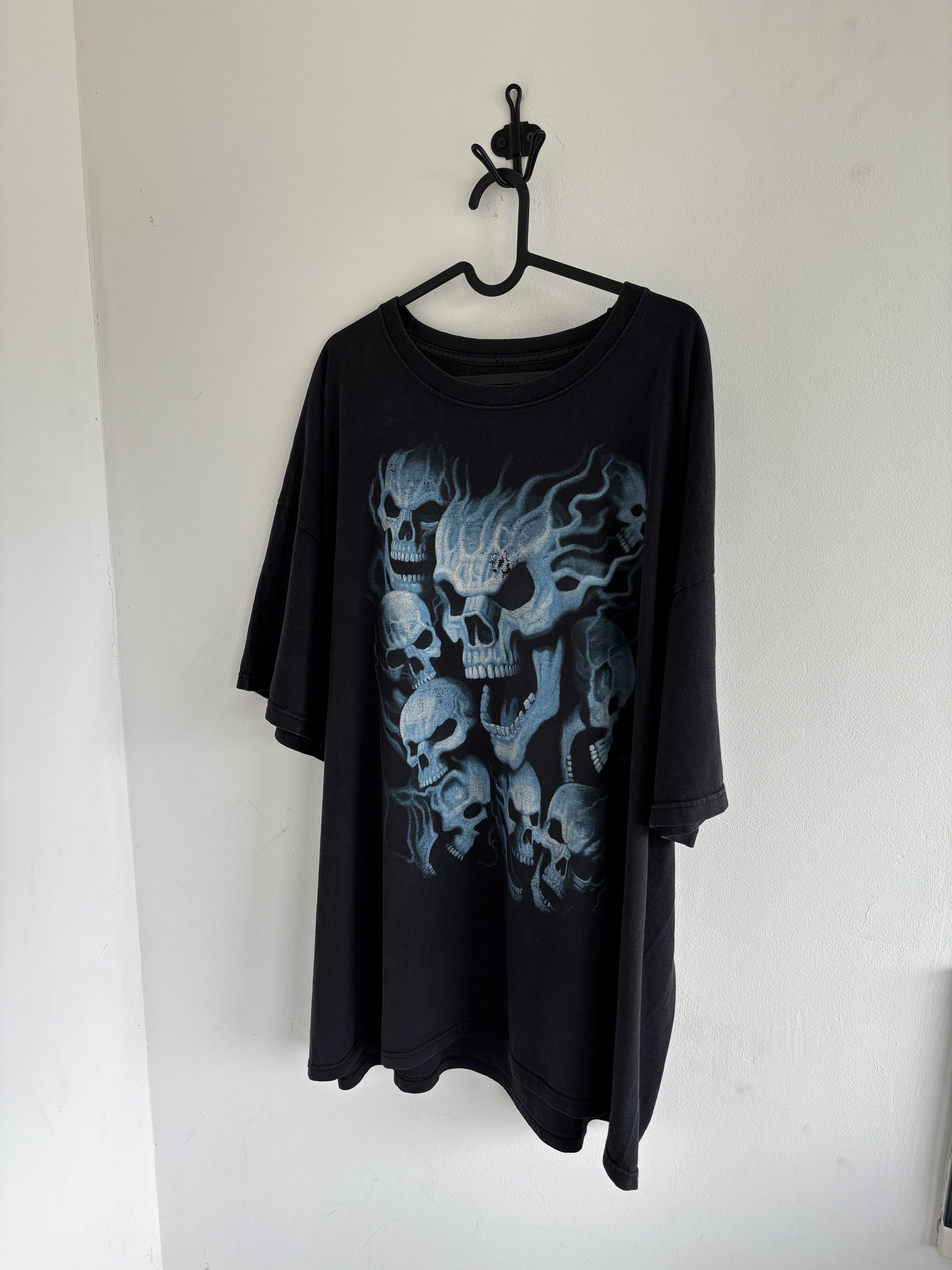 Vintage Vintage Ghost Flaming Skulls Faded Oversized AOP Tee Size US XXL / EU 58 / 5 - 4 Thumbnail