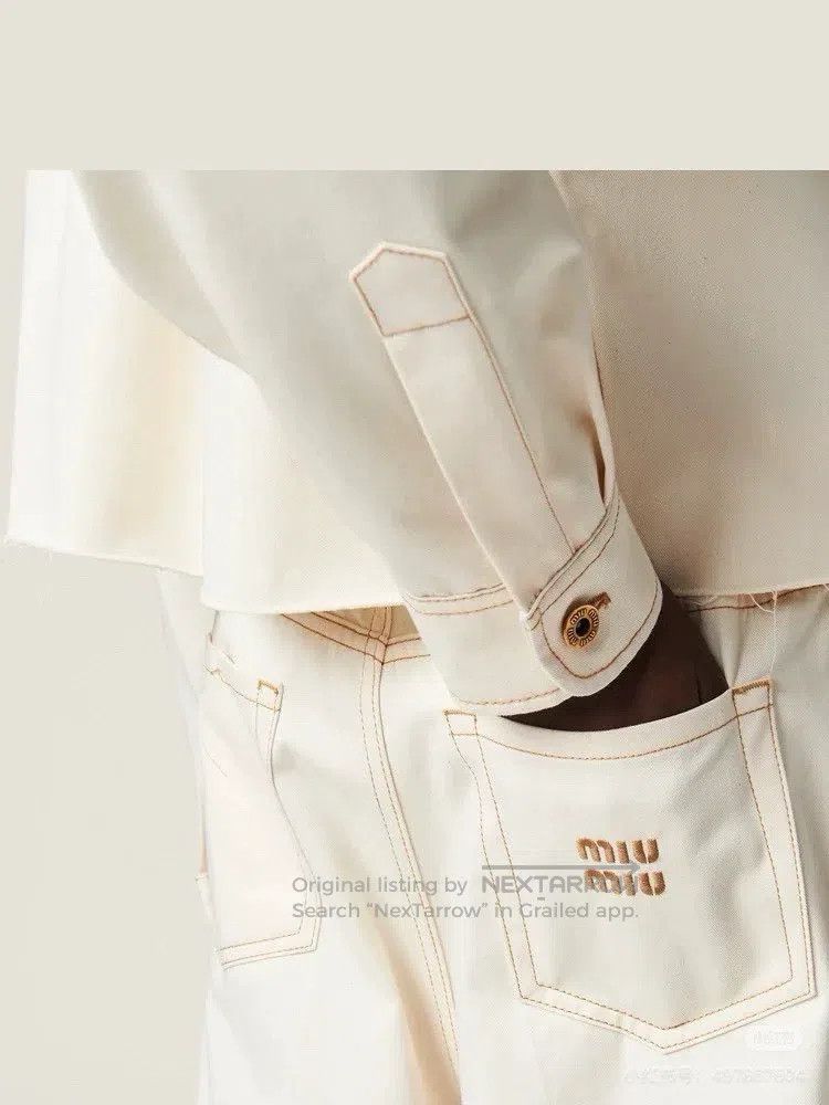 Miu Miu Miu Miu 26 Cream letter pocket bud jeans Size 26" / US 2 / IT 38 - 7 Thumbnail