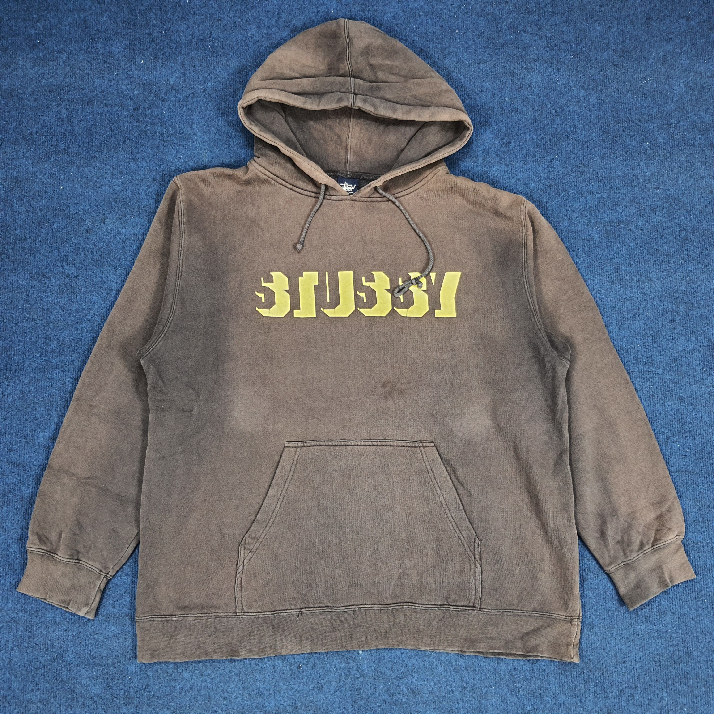 Stussy × Vintage Vintage Stussy Spell Out Custom Back Logo Hoodies Size US XL / EU 56 / 4 - 1 Thumbnail