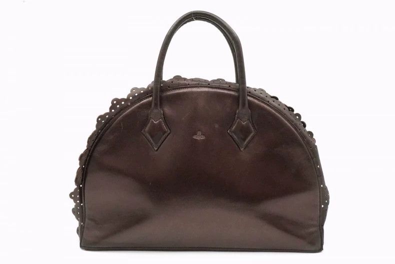 Vivienne Westwood Vivienne Westwood Brown half-circle lace-trimmed leather h Size ONE SIZE - 1 Thumbnail