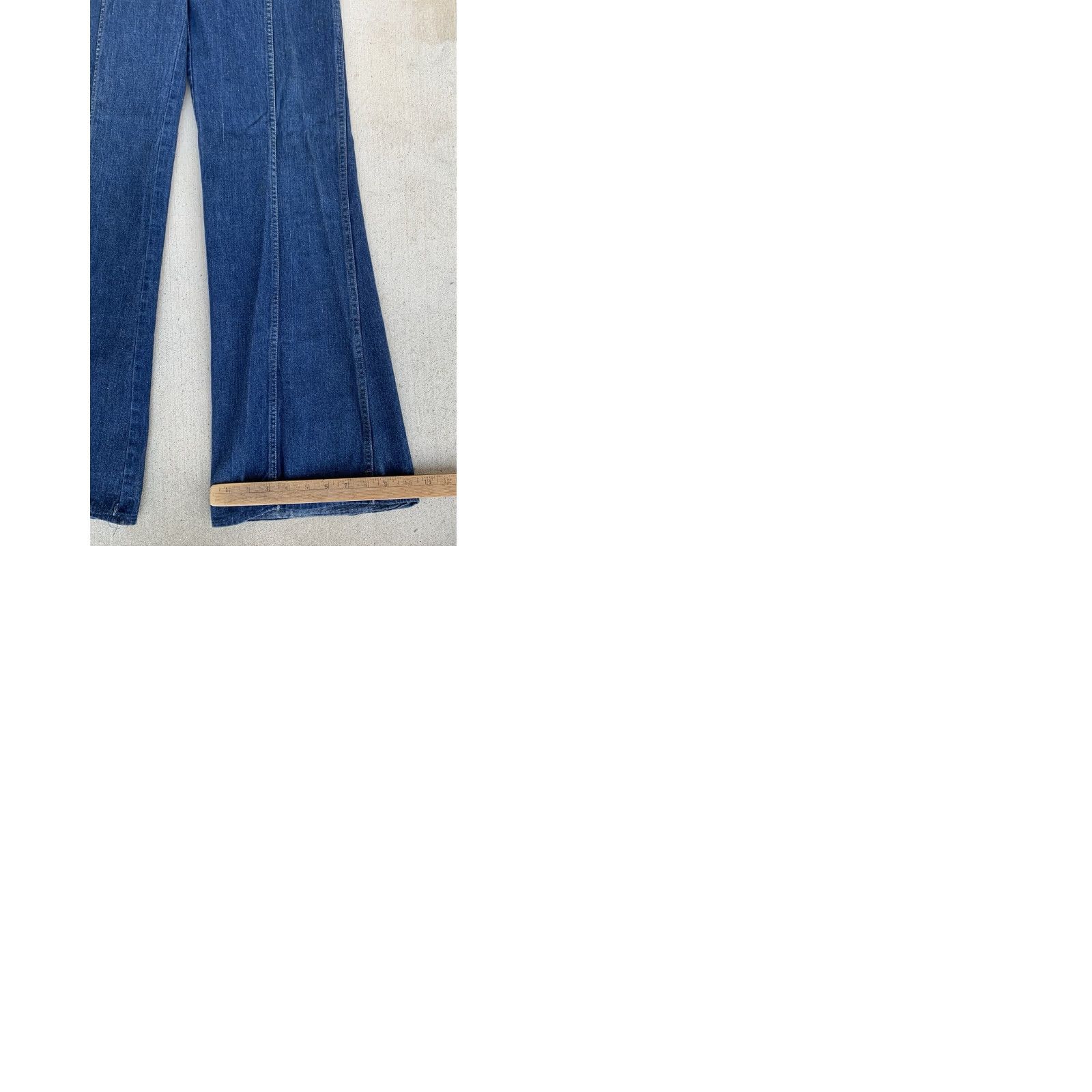 Bell VINTAGE Bell Bottoms Jeans 70s 1970s Talon 42 zipper 28L 26 Waist Blue Denim Hipppy Bell Bottoms Mens Womens Size 28" / US 6 / IT 42 - 12 Thumbnail