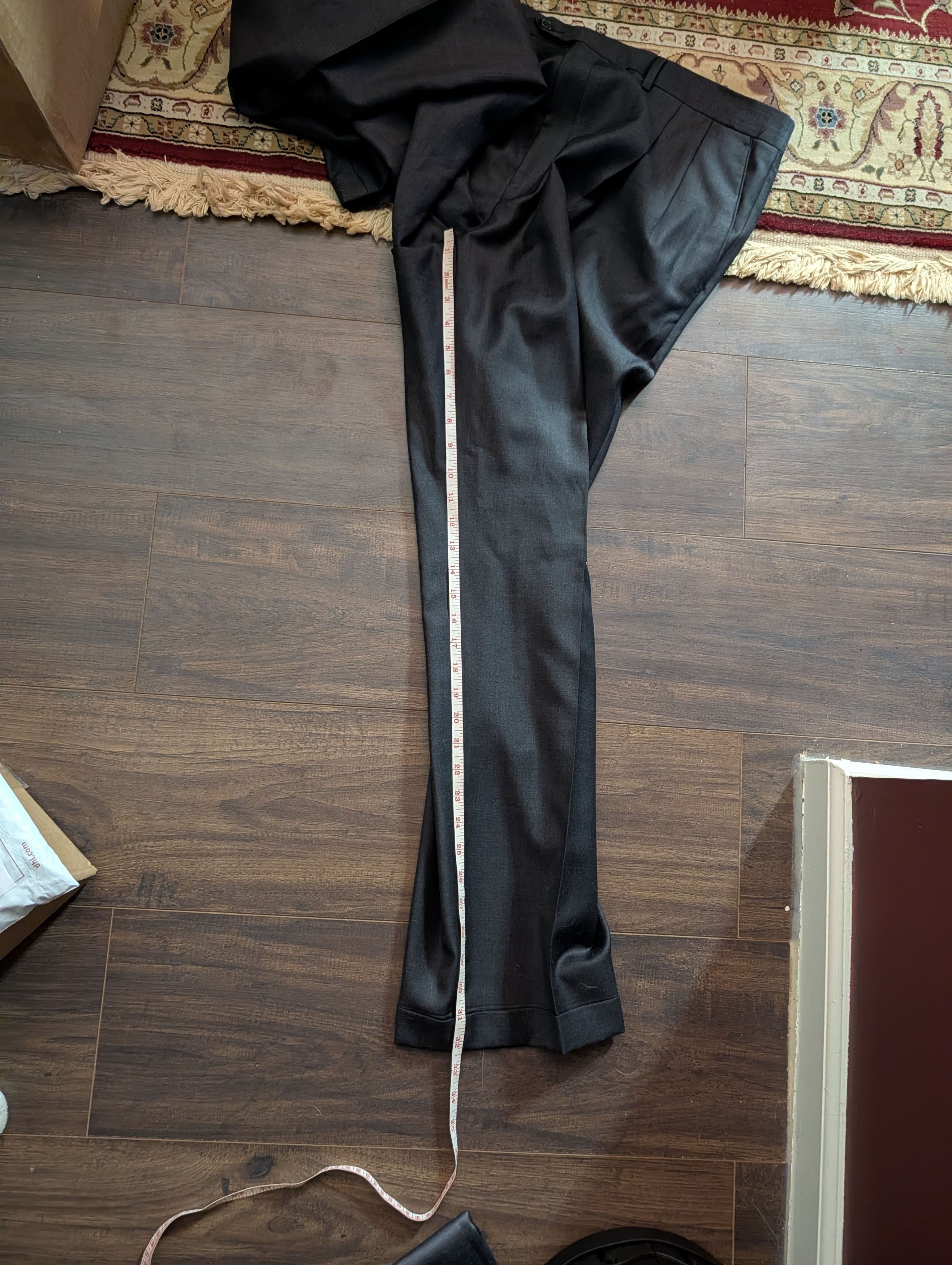 Santorelli Charcoal gray Como 2 cuffed pleated wool dress pants Size US 40 / EU 56 - 13 Thumbnail