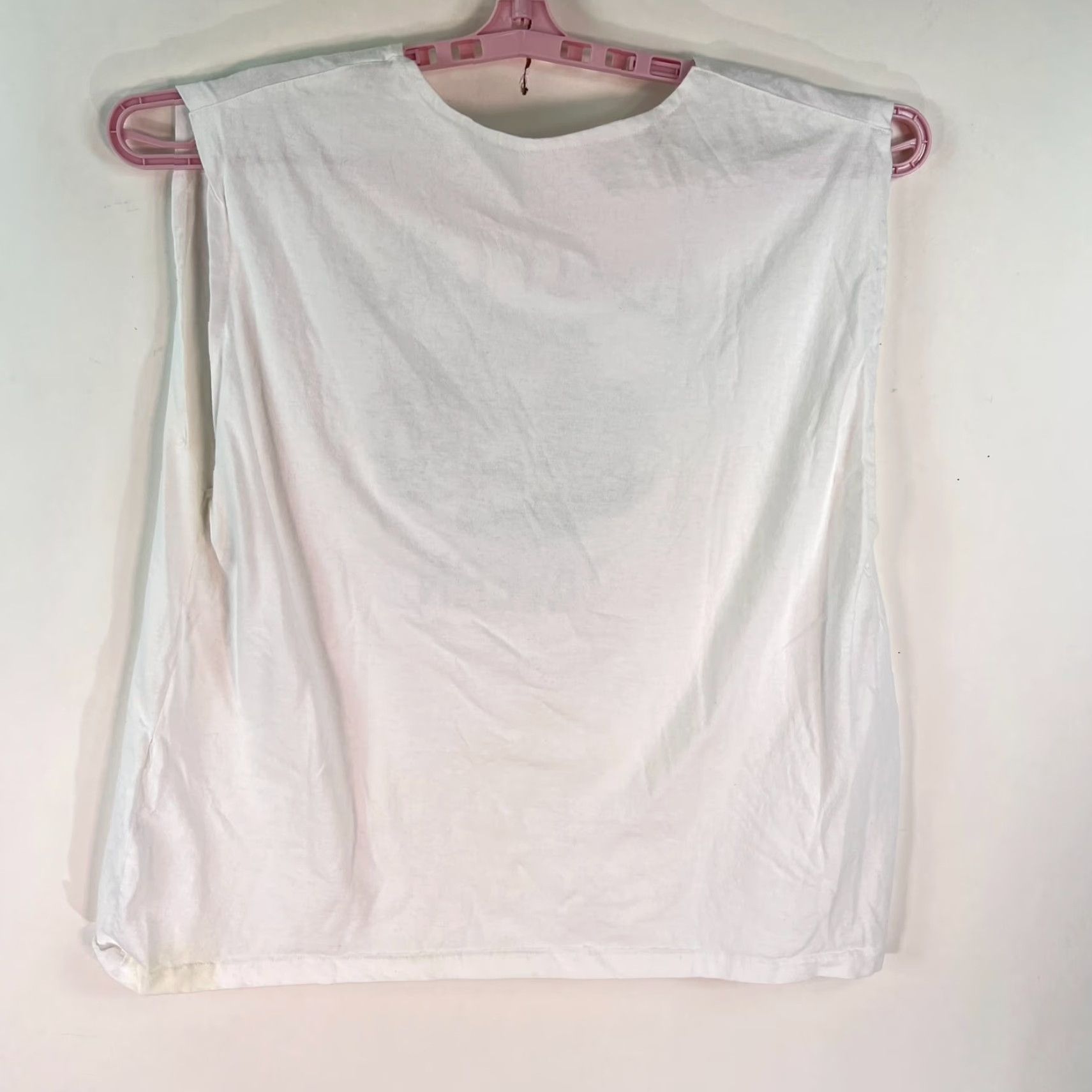 Vintage VINTAGE Zukey Lake Tavern Cut Off Shirt Mens Large White Solid Crew Neck Bar Theme Size US L / EU 52-54 / 3 - 5 Thumbnail