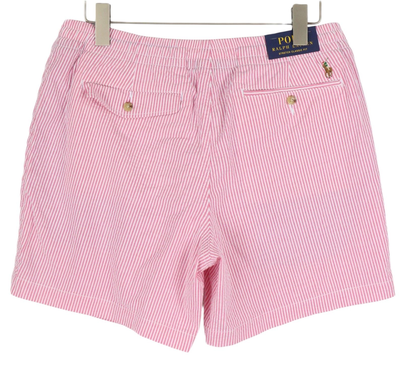 Polo Ralph Lauren STRETCH CLASSIC FIT L Chino Pink Pinstriped Shorts 84586 Size US 34 / EU 50 - 2 Thumbnail