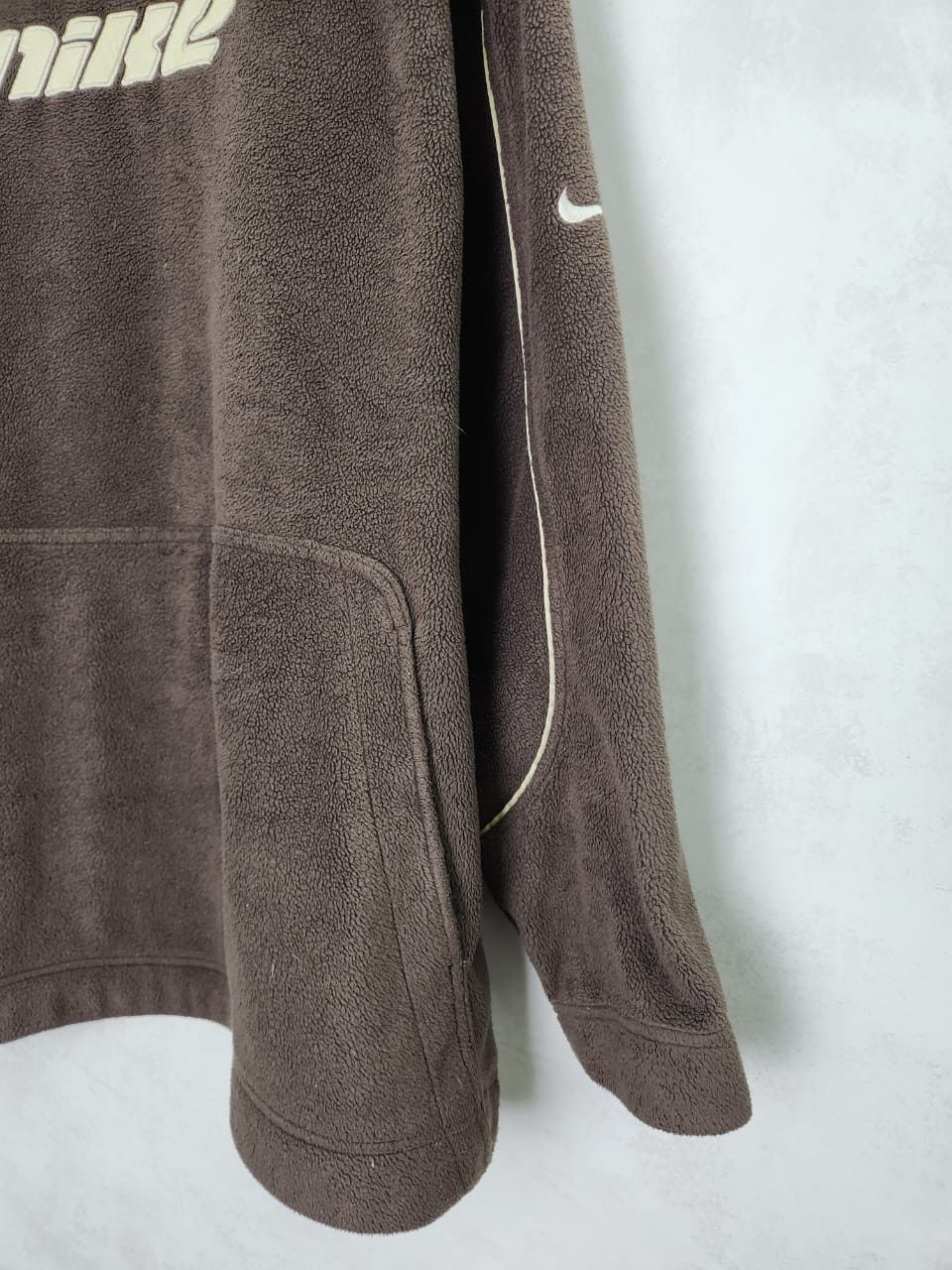 Nike Vintage Nike Fleece Sherpa Brown Hoodie Swoosh Size US XL / EU 56 / 4 - 6 Thumbnail