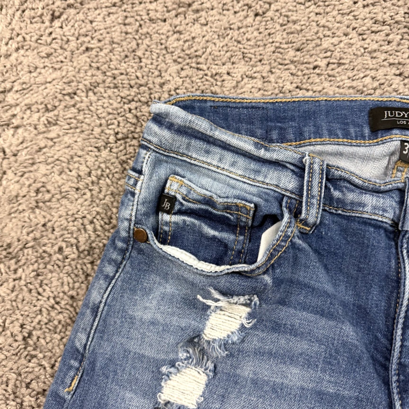 Denime Judy Blue Jeans Womens 26 Boyfriend Distressed Mid Rise Stretch Denim 26x29 Size 26" / US 2 / IT 38 - 3 Thumbnail