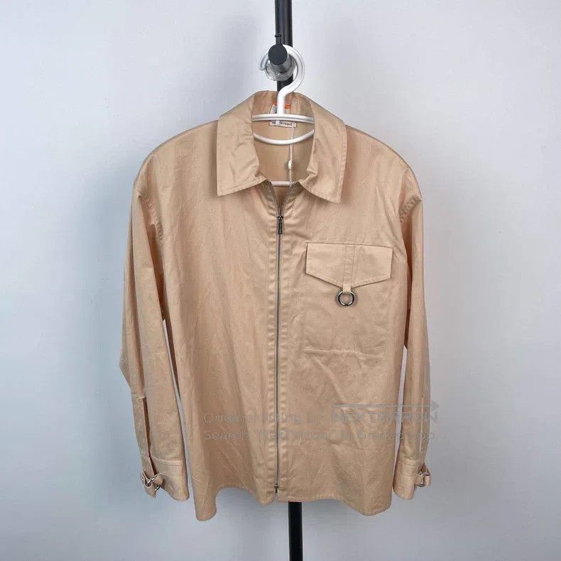 Hermes Hermes Khaki Pocket Ring Buckle Zipper Shirt Jacket, 100% Size XXS / US 00 / IT 34 - 1 Thumbnail