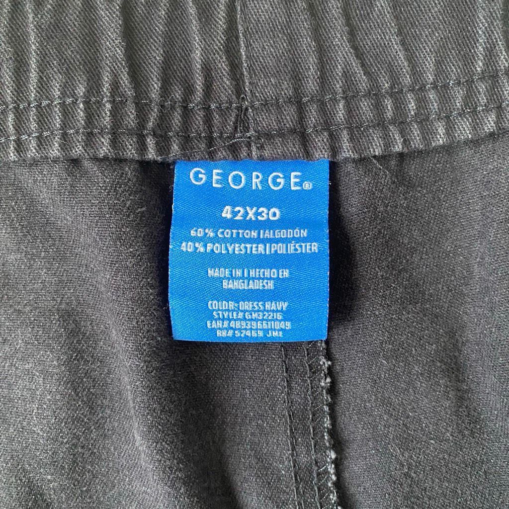 George George men 42x30 pull on chino pants w/front pockets black Size US 42 / EU 58 - 9 Thumbnail