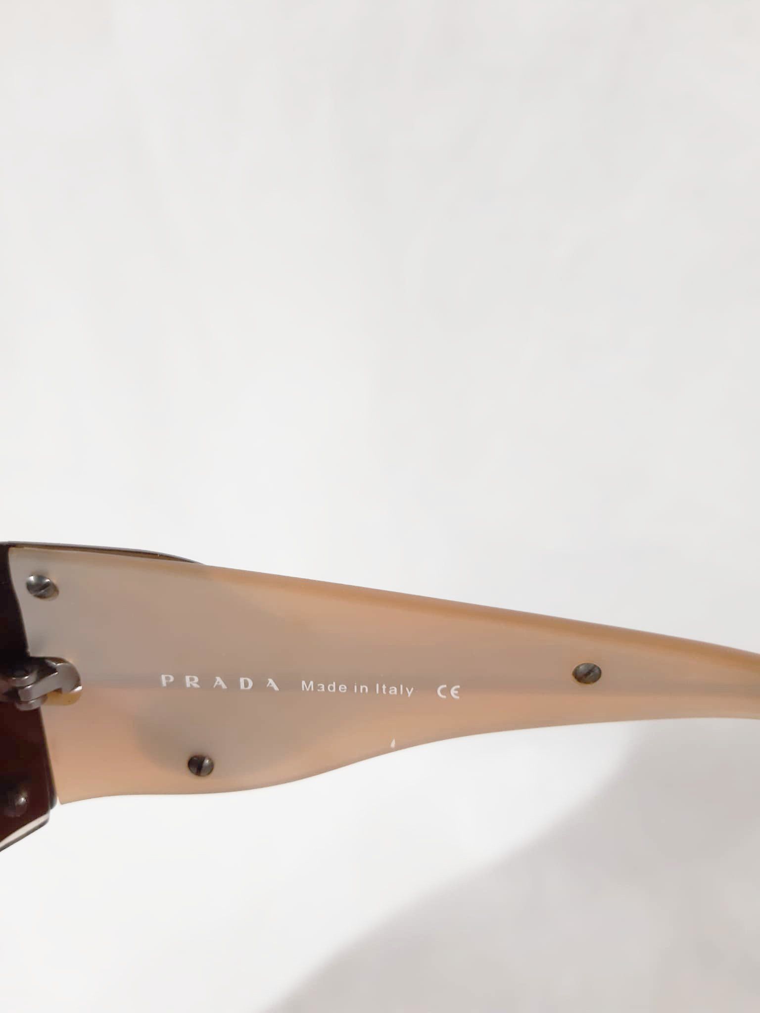 Prada Y2K Chrome Wave Beige Pearl Sunglasses Vintage SS 2004 Size ONE SIZE - 3 Thumbnail