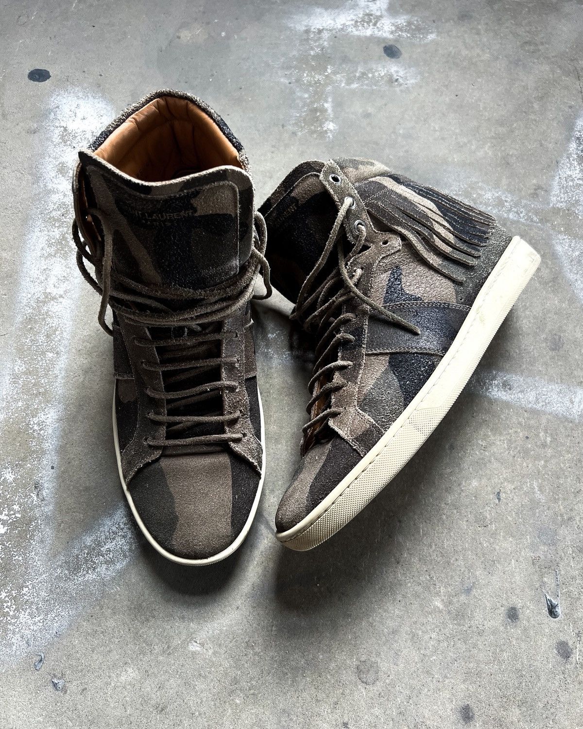 Saint Laurent Paris S/S16 CAMO FRINGE HIGH TOP SL10 Size US 8 / EU 41 - 4 Thumbnail