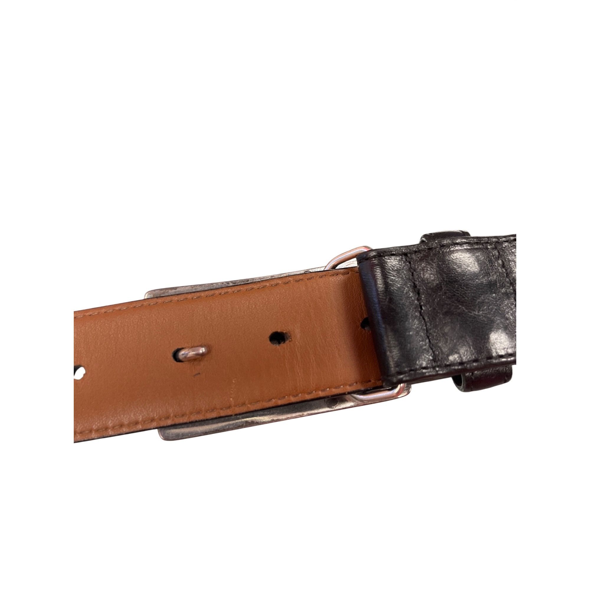 Brighton Brighton VTG mens black leather silver buckle belt sz 34, 41 Size 34 - 8 Thumbnail