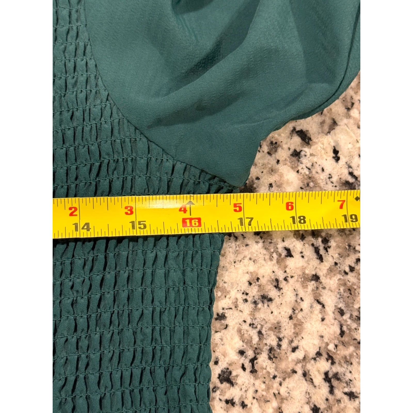 Vintage Hill House The Louisa Nap Dress Green XL Midi Women's Square Neck Flutter Sleeve Ruffle Smocked 100% Recycled Polyester Size XL / US 12-14 / IT 48-50 - 4 Thumbnail