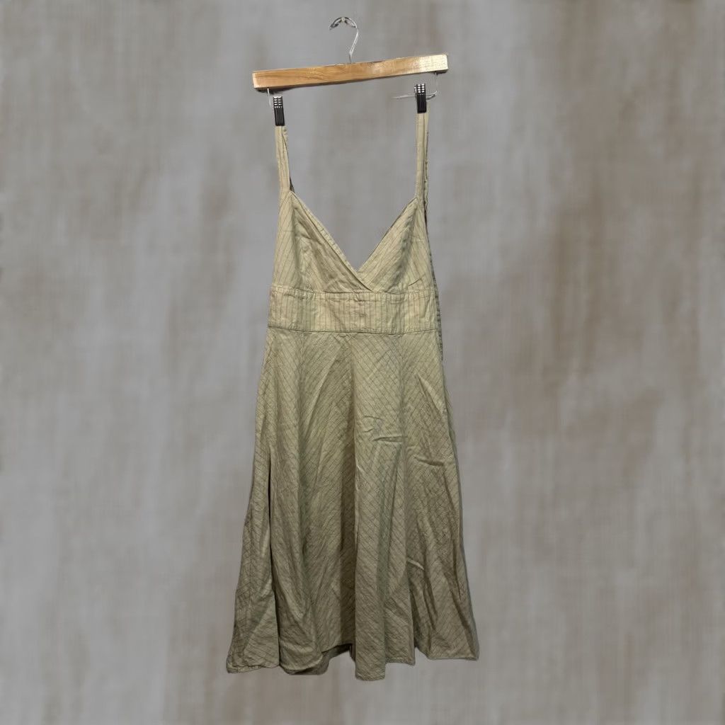 Tommy Hilfiger Tommy Hilfiger Women's Midi Dress Size 12 Beige Off the Shoulder Sleeveless Tie Closure V-Neck Casual Tailored Striped Back Wrap-Style Size XL / US 12-14 / IT 48-50 - 1 Thumbnail