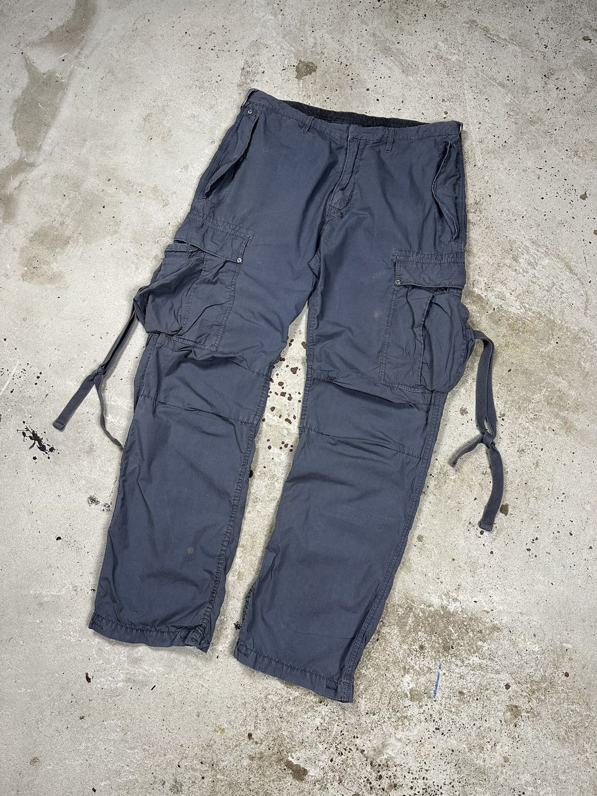 Japanese Brand × Vintage Vintage Y2K Grey Bondage Parachute Cargo Pants Size US 34 / EU 50 - 1 Thumbnail