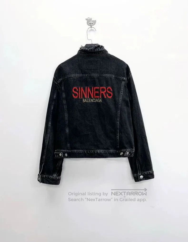 Balenciaga Balenciaga Black Distressed Denim Jacket. Size US M / EU 48-50 / 2 - 2 Thumbnail