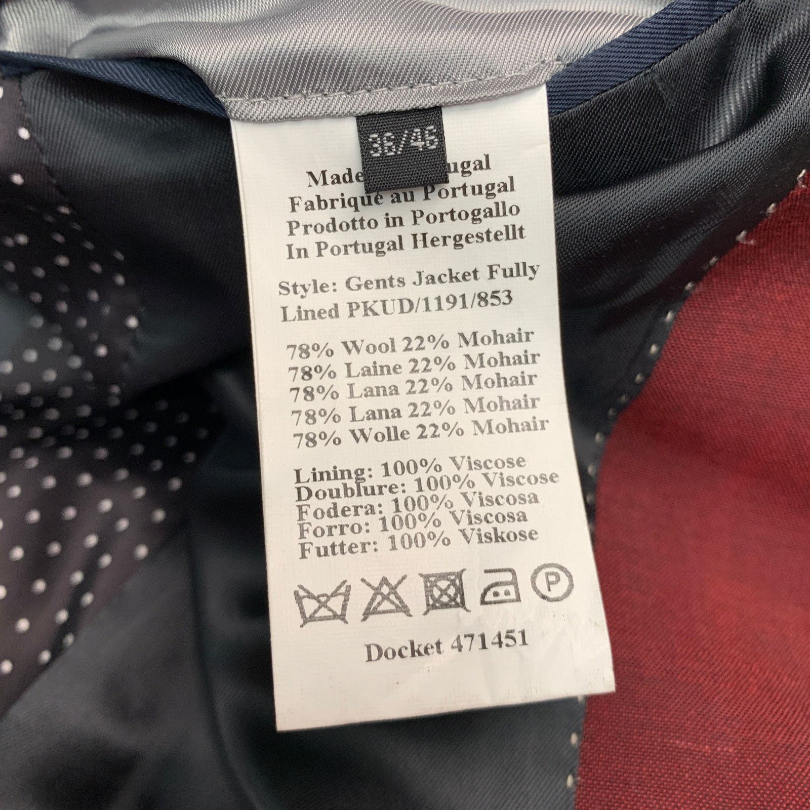 Paul Smith PS by PAUL SMITH Size 36 Burgundy Wool Mohair Sport Coat Size 36R - 7 Thumbnail