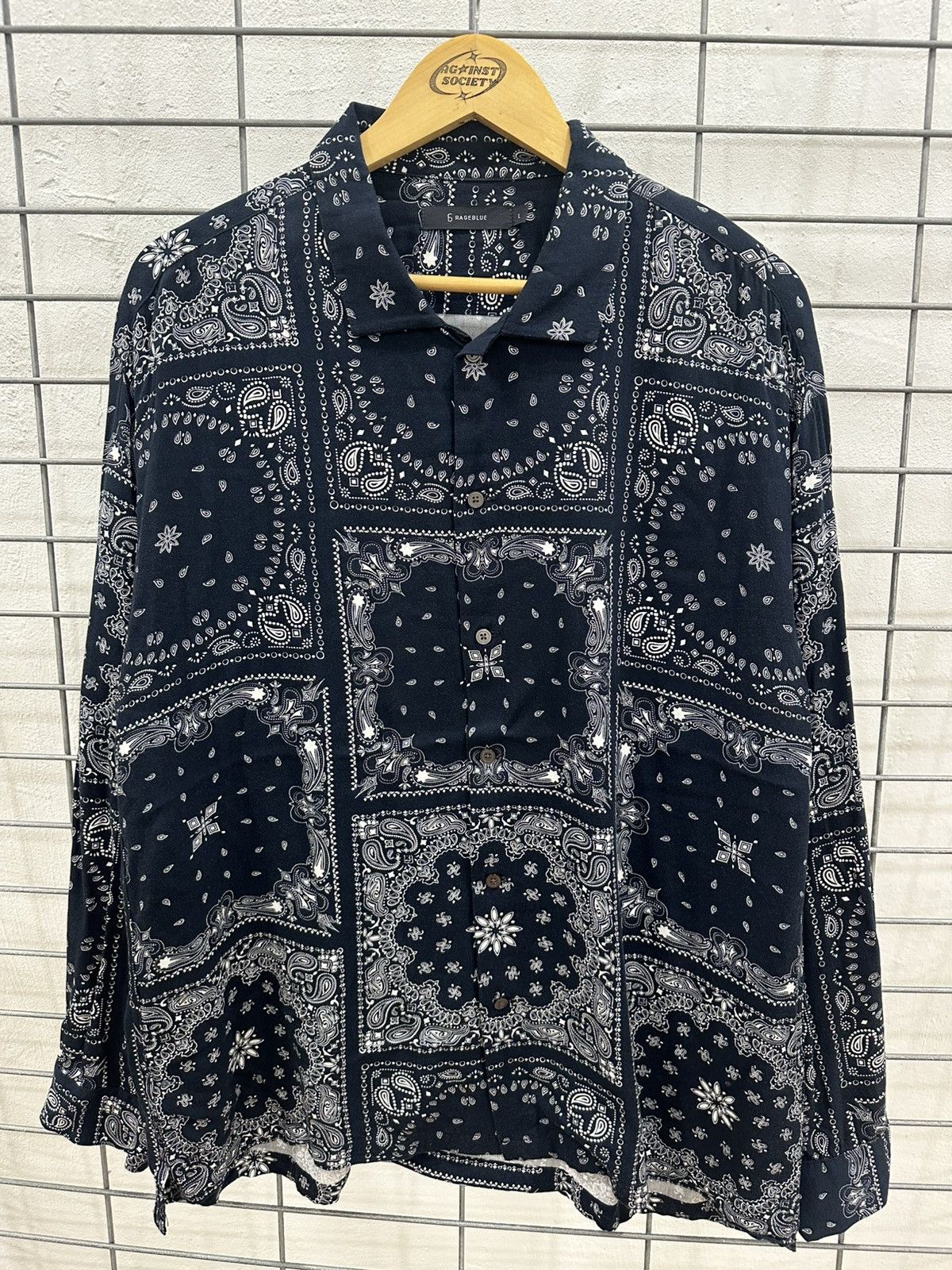 RAGEBLUE Rare Beautiful Rageblue Bandana Paisley Open Collar Shirt Size US L / EU 52-54 / 3 - 9 Thumbnail