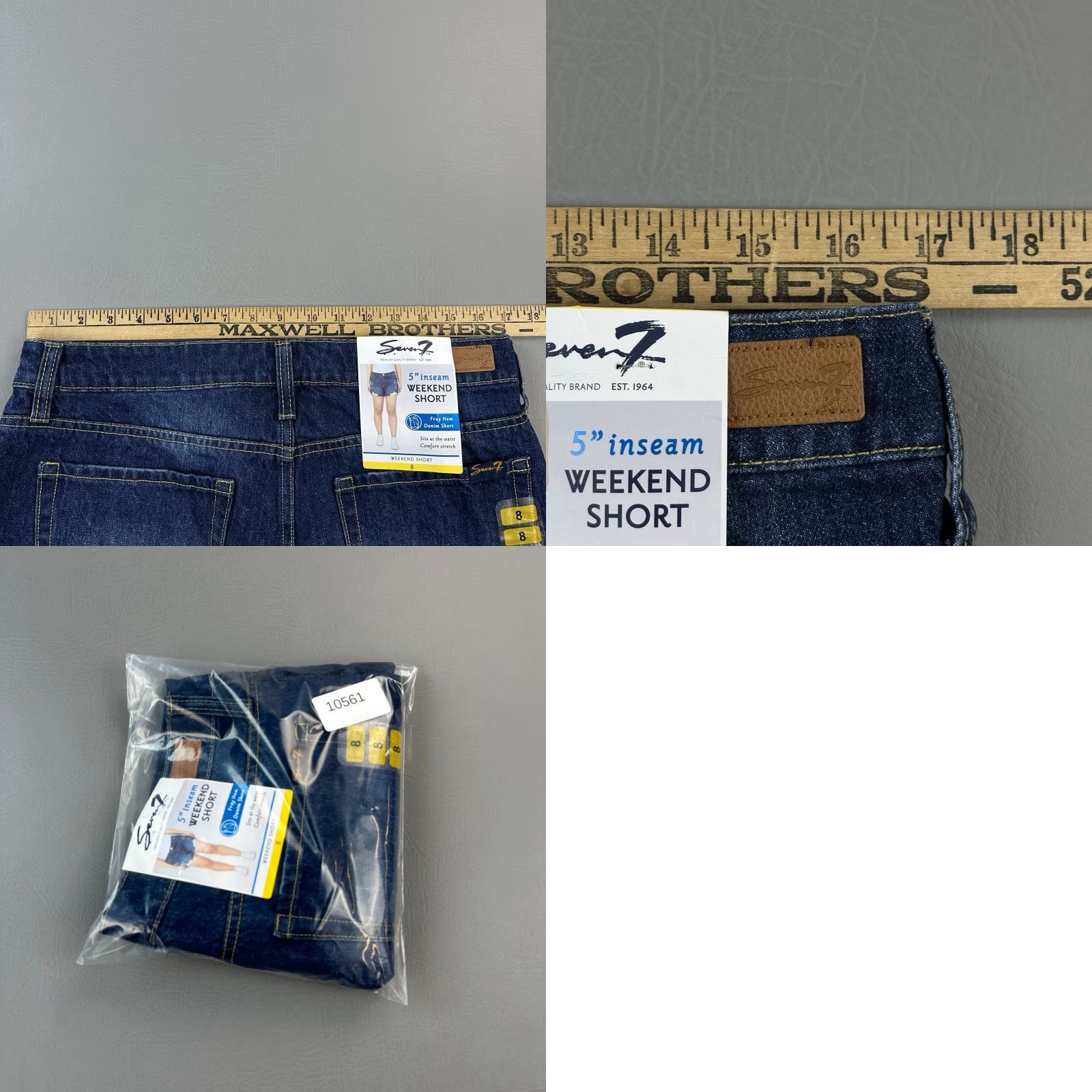 Vintage Seven7 Weekend Shorts Women’s 8 Dark Wash Fray Hem Distressed Outdoor NWT Size 30" / US 8 / IT 44 - 9 Thumbnail