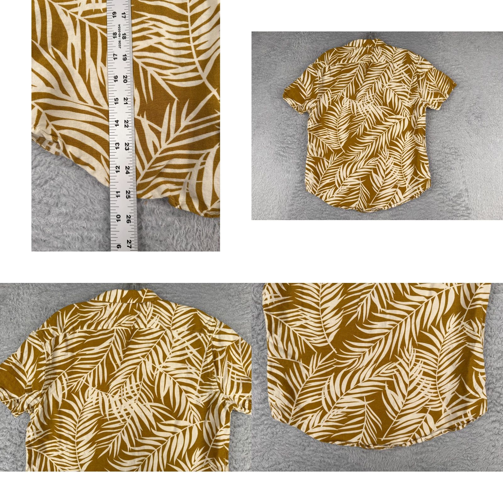 Madewell Madewell Shirt Women Medium Yellow Floral Leaf Linen Blend Hawaiian Button Up Size M / US 6-8 / IT 42-44 - 9 Thumbnail