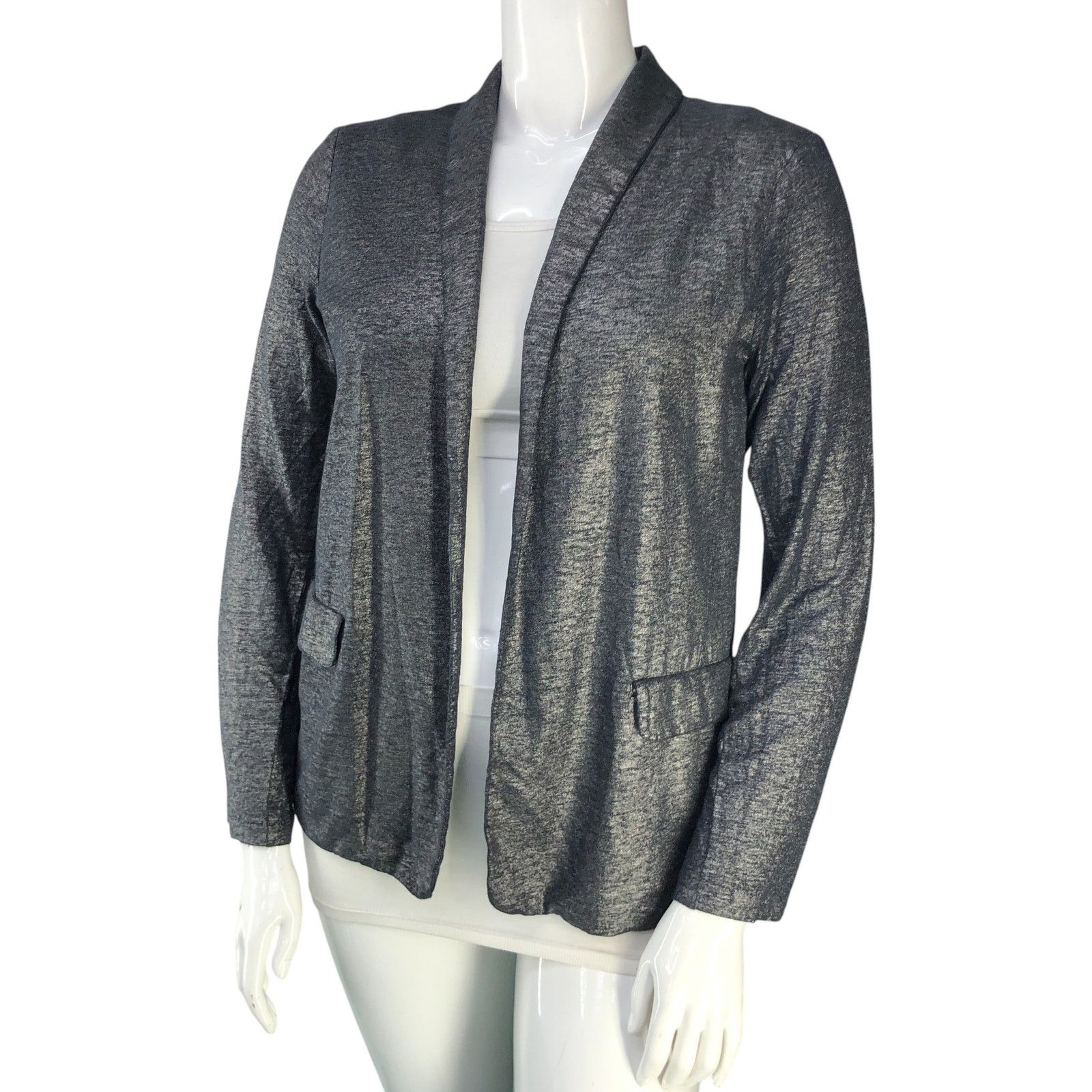 MAJESTIC FILATURES Majestic Filatures Sz 4 (XL) Blazer Open Front Linen Stretch Size L / US 10 / IT 46 - 1 Thumbnail
