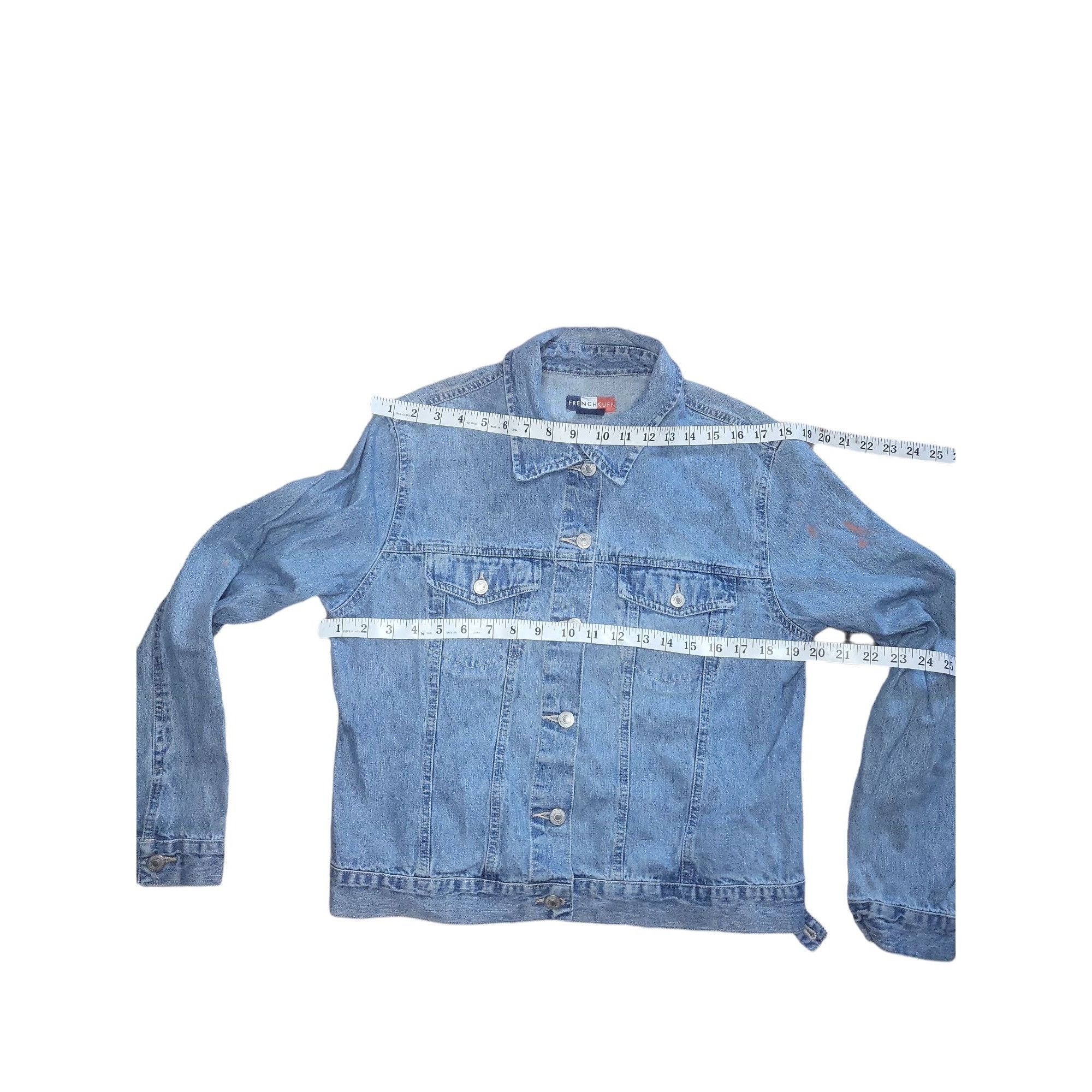 Other French Cuff Denim Embroidered Jacket Women Sz L Big Graphic Size L / US 10 / IT 46 - 4 Thumbnail