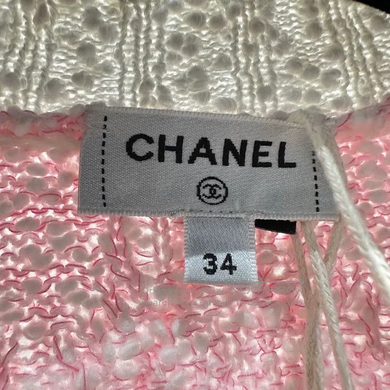 Chanel Chanel 24P pink and white diamond check knitted long sleev Size XXS / US 00 / IT 34 - 3 Thumbnail