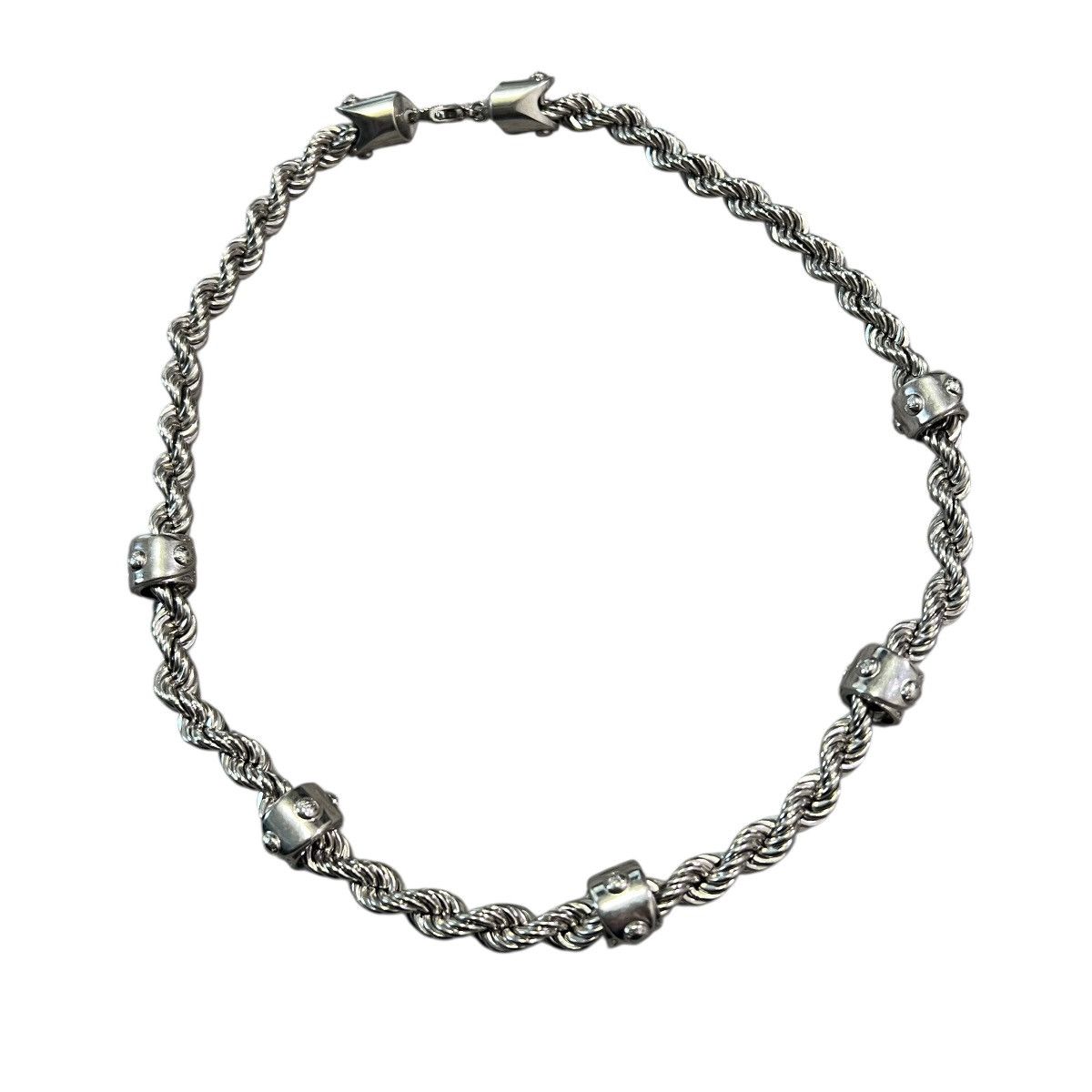 Louis Vuitton LOUIS VUITTON 2022AW Virgil Abloh Monogram Silver Necklace Size ONE SIZE - 1 Thumbnail