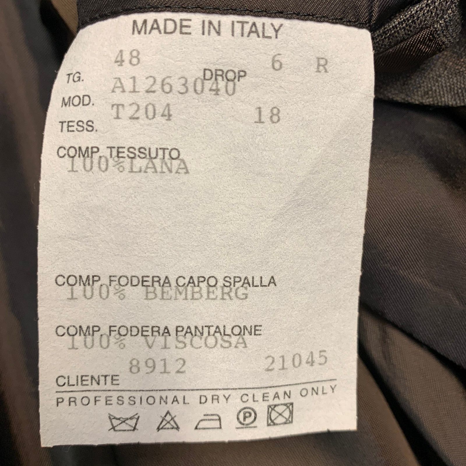Luciano Barbera LUCIANO BARBERA 38 Brown Plaid Wool Notch Lapel Pleated Suit Size 38R - 11 Thumbnail