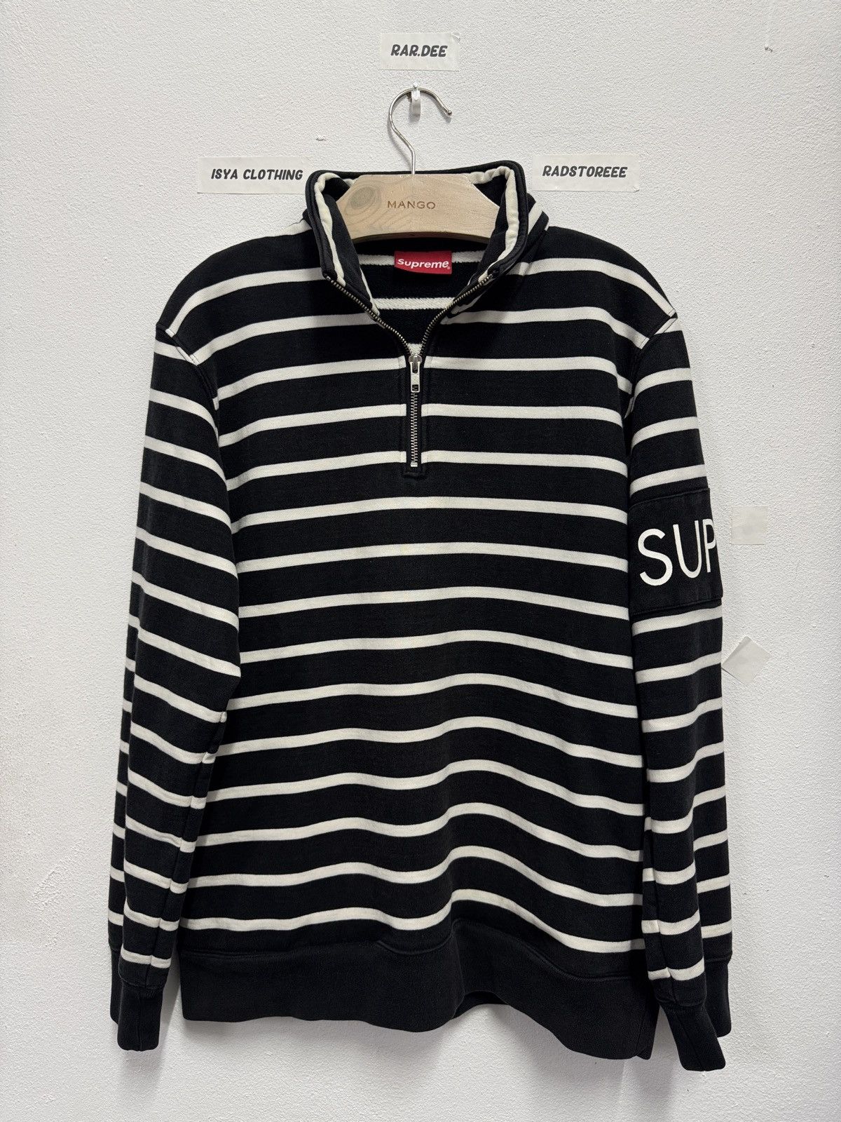 Supreme Stripe Halfzipper Sweatshirt