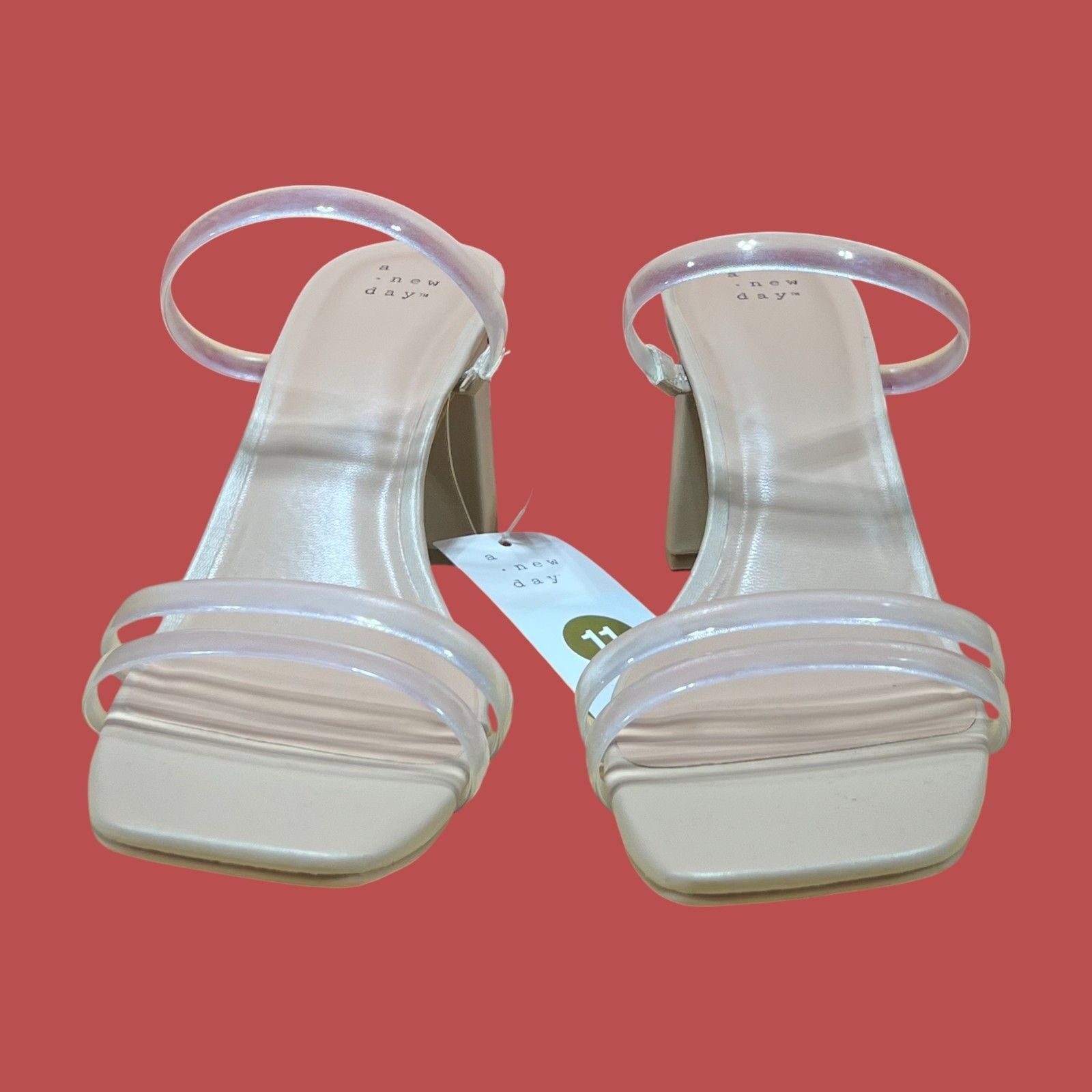 Other A New Day - Women's Stacy Mule Heels - Beige/Clear - 11 Size US 11 / IT 41 - 15 Thumbnail