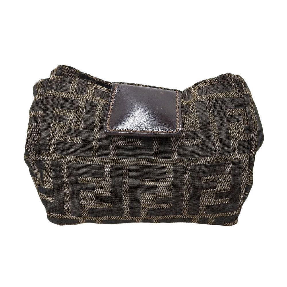 Fendi Fendi Fendi Canvas Pouch Brown Canvas Vanity Bag in Very Good Condition Size ONE SIZE - 1 Thumbnail