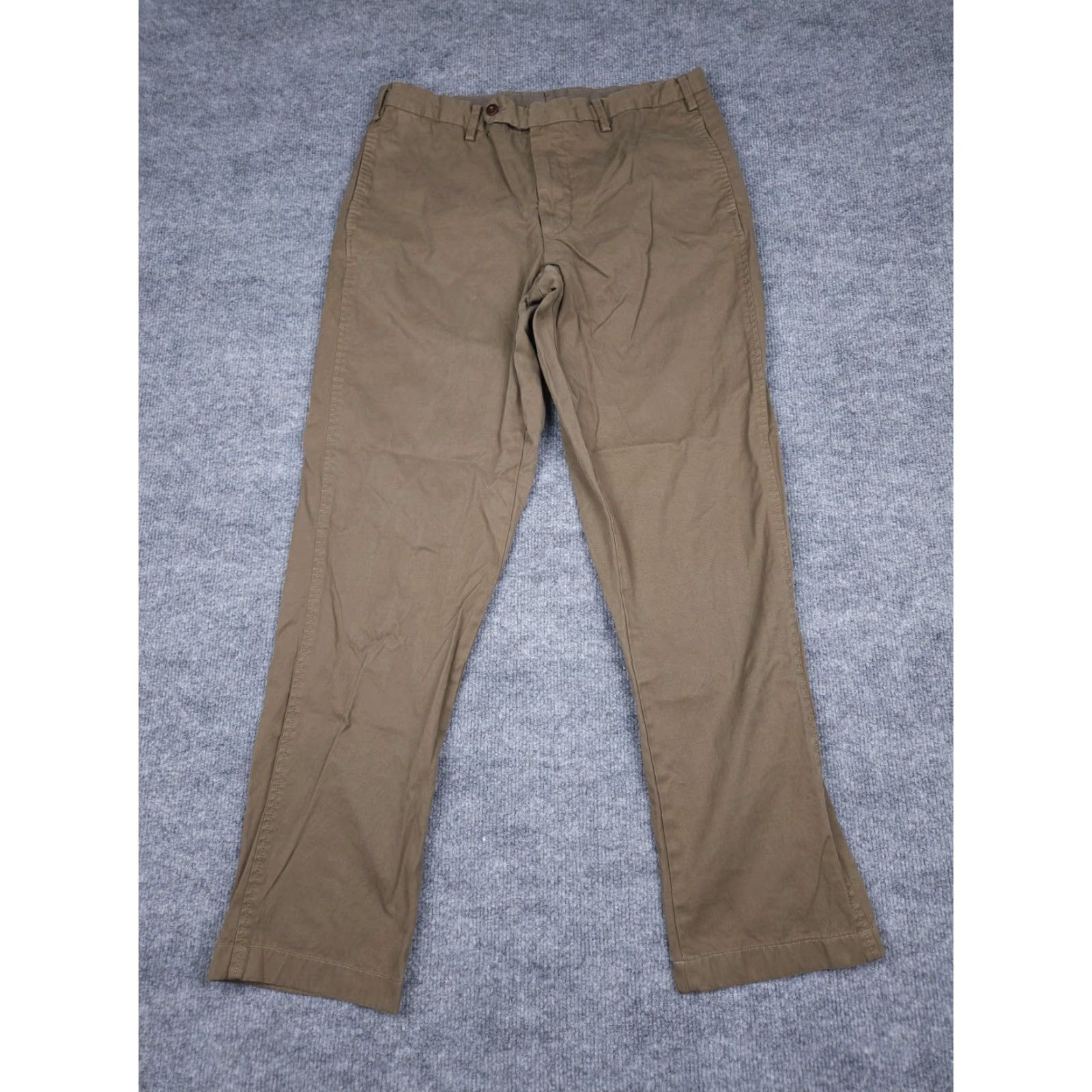 Sid Mashburn Sid Mashburn Mens Pants Chino Cotton Flat Front Brown 34 Regular Straight Inseam 30 Size 32 x 30 Size US 32 / EU 48 - 2 Thumbnail