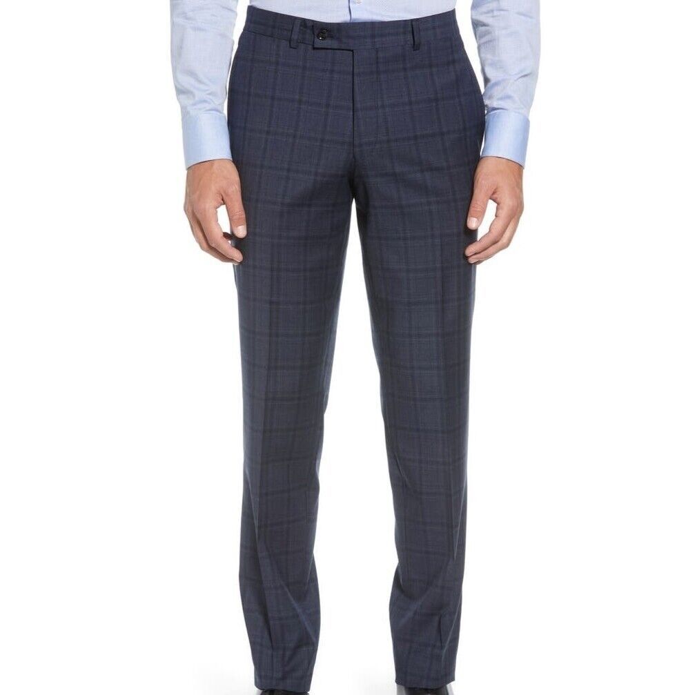 Ted Baker Jay Trim Fit Windowpane Stretch Wool Suit Inseam 29" $848 Size 44R - 8 Thumbnail