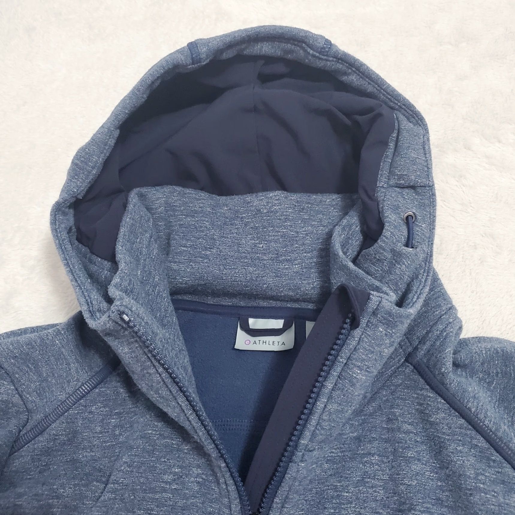 Athleta Athleta Sweatshirt Women Heather Blue M Full Zip Hooded Heavyweight Long Stretch Size M / US 6-8 / IT 42-44 - 5 Thumbnail