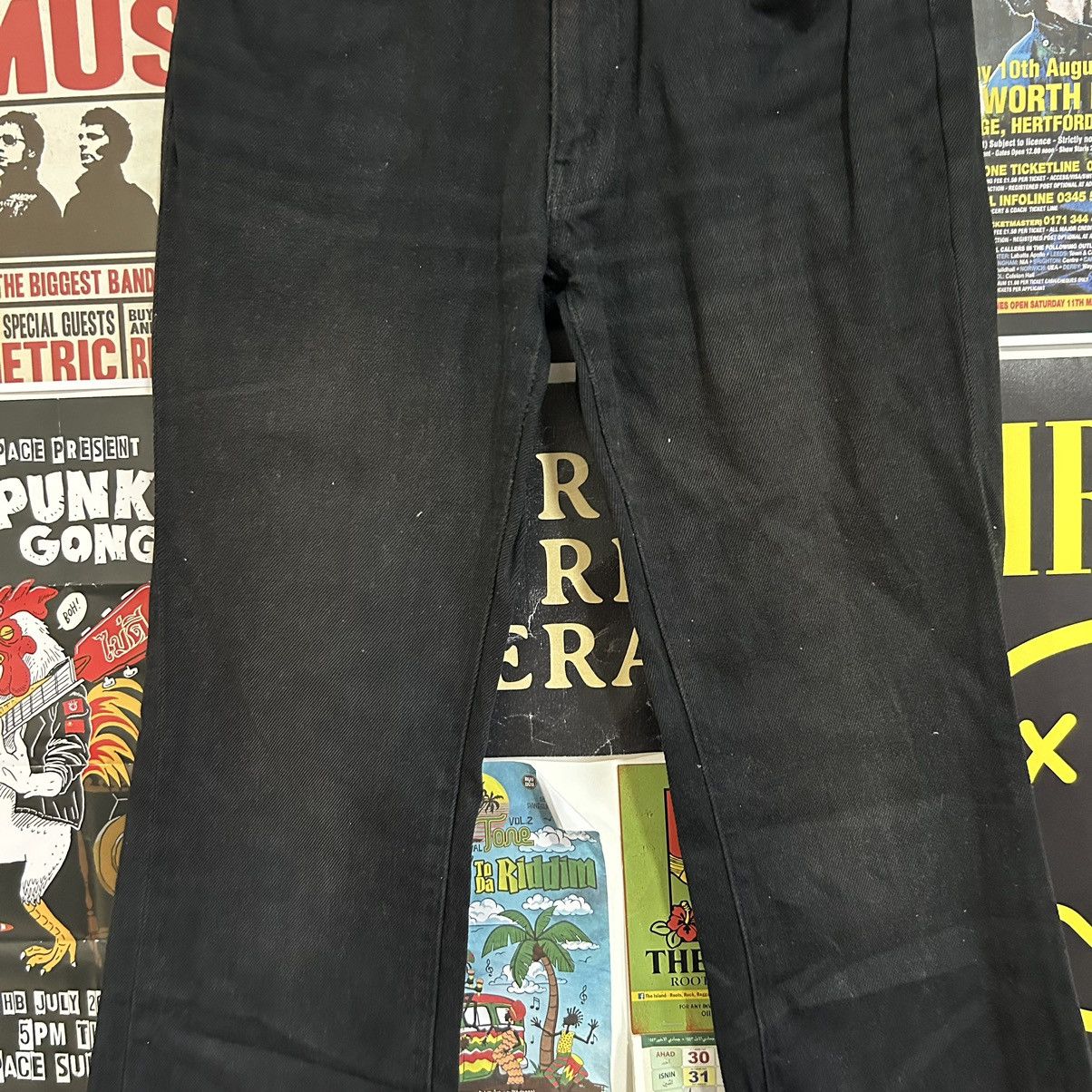 Vintage Vintage 90s Big John Flare Black Denim Size US 28 / EU 44 - 3 Thumbnail