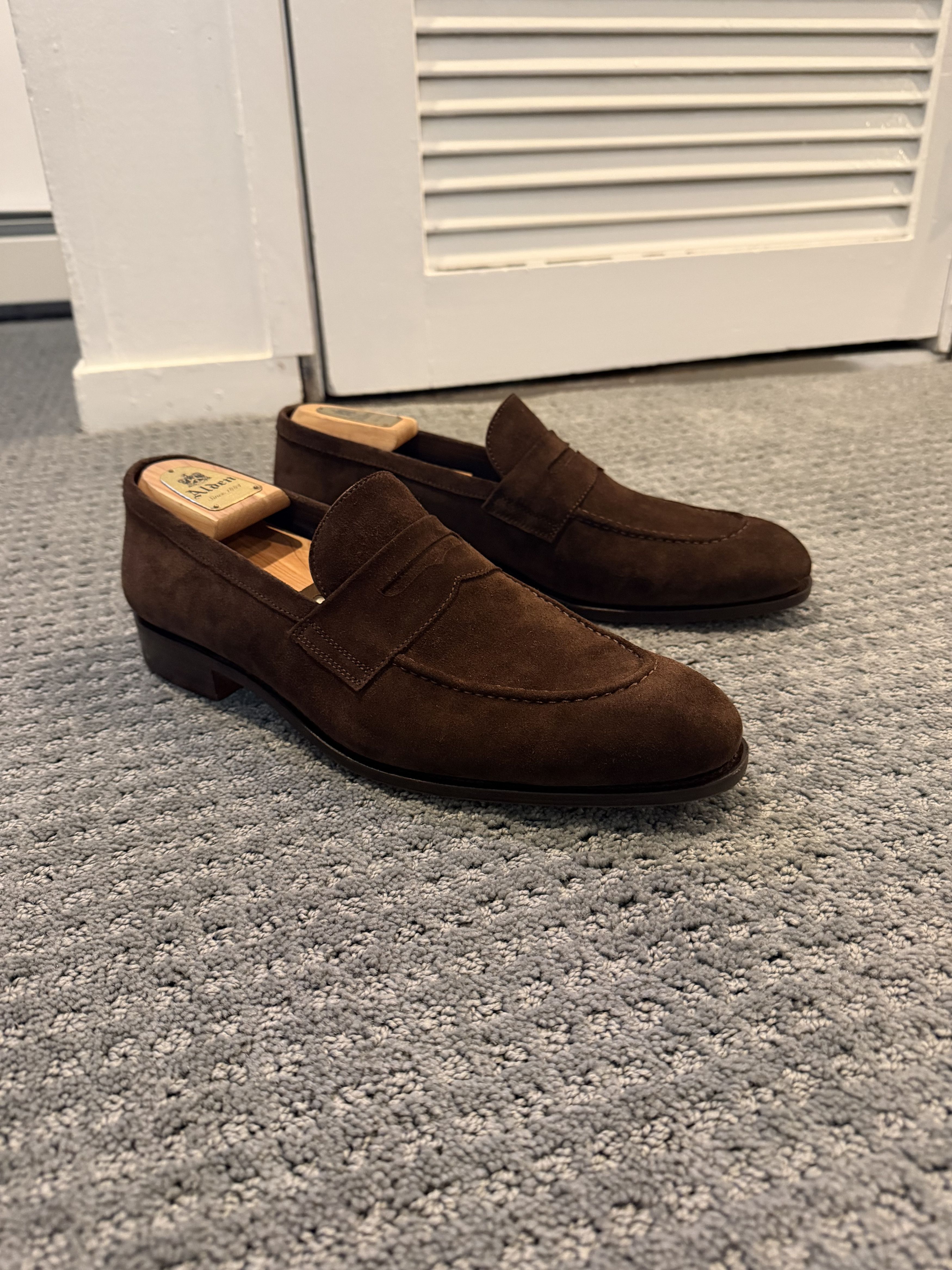 Carmina Brown Suede Penny Loafer (Never Worn) Size US 13 / EU 46 - 1 Thumbnail