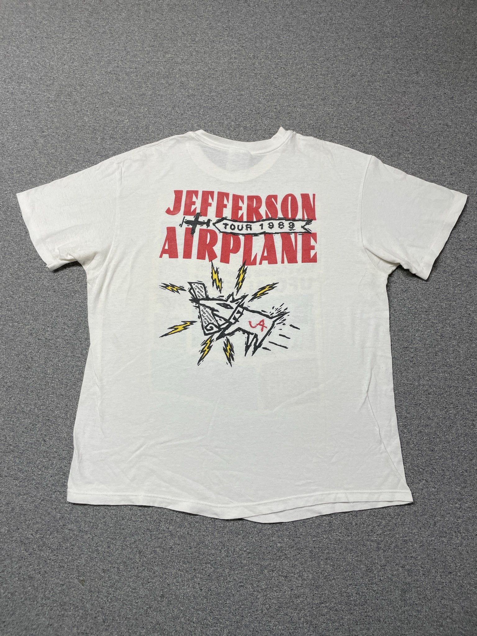 Hanes Vintage 1989 Jefferson Airplane 80s Band Tour T-Shirt Size US XL / EU 56 / 4 - 2 Thumbnail