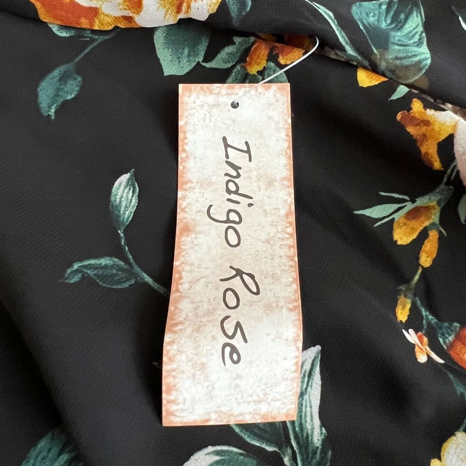 Other Indigo Rose Black Floral V Neck Midi Dress, S Size S / US 4 / IT 40 - 7 Thumbnail