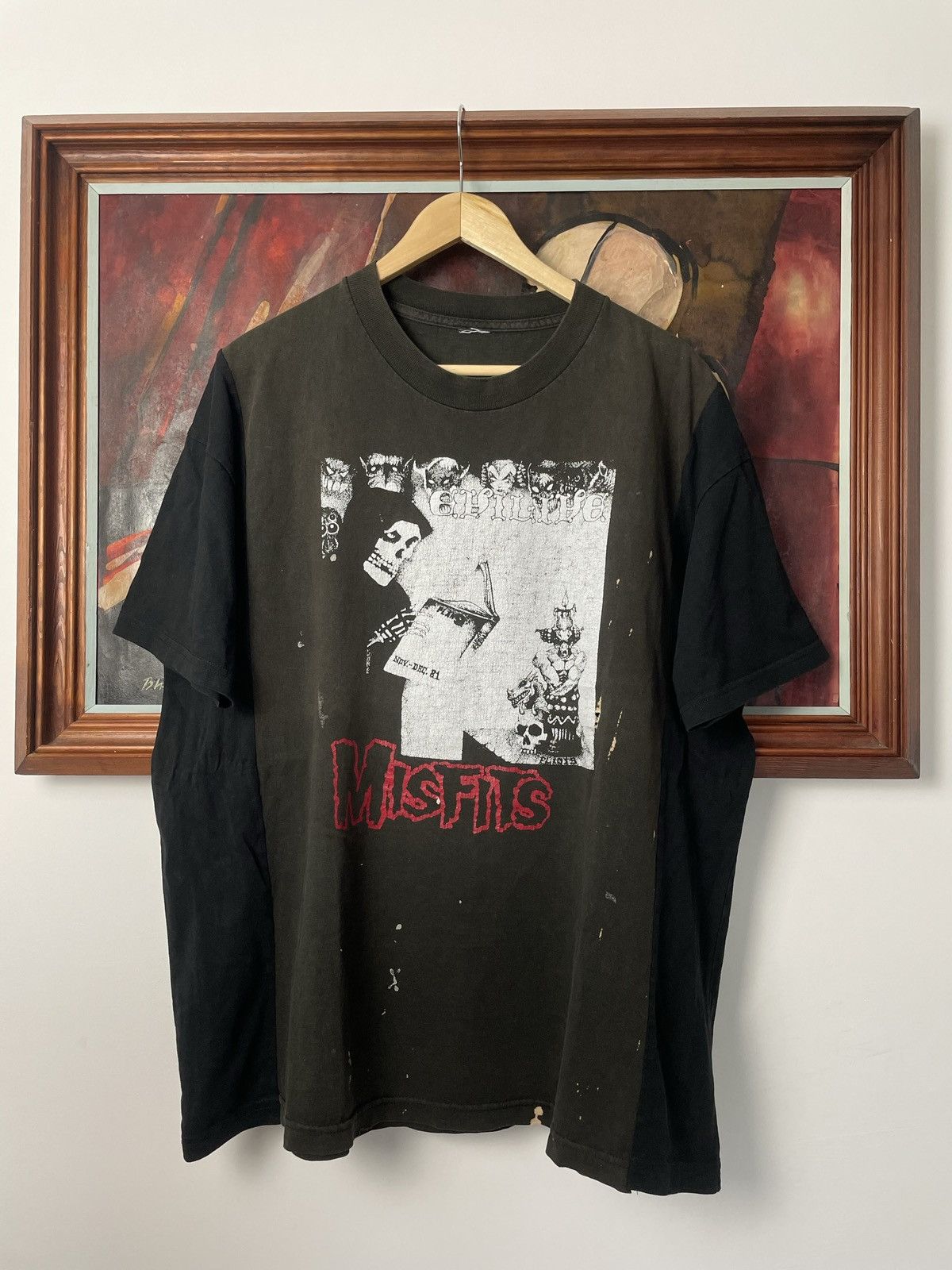 image of Band Tees x Misfits 90's Misfits American Psycho Vintage Punk Band Tshirt in Black, Men's (Size XL)