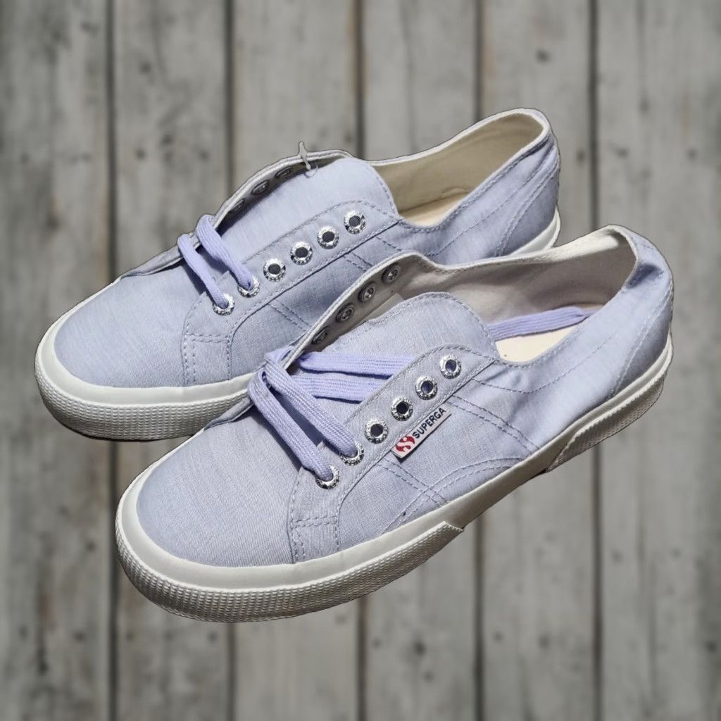 Superga VINTAGE Superga Lace Up Platform Sneaker 8.5 Women Chambray Lilac Purple EUC Size US 9 / IT 39 - 1 Thumbnail