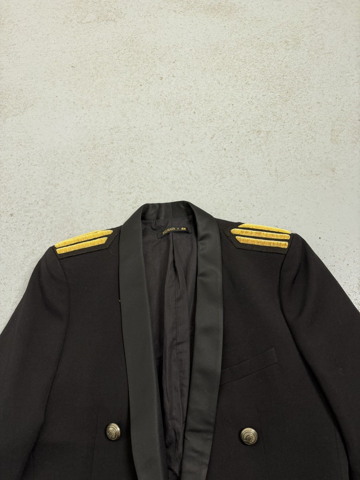Balmain × H&M Balmain x H&M Black Shawl Collar Napoleon Wool Jacket Size 40R - 7 Thumbnail