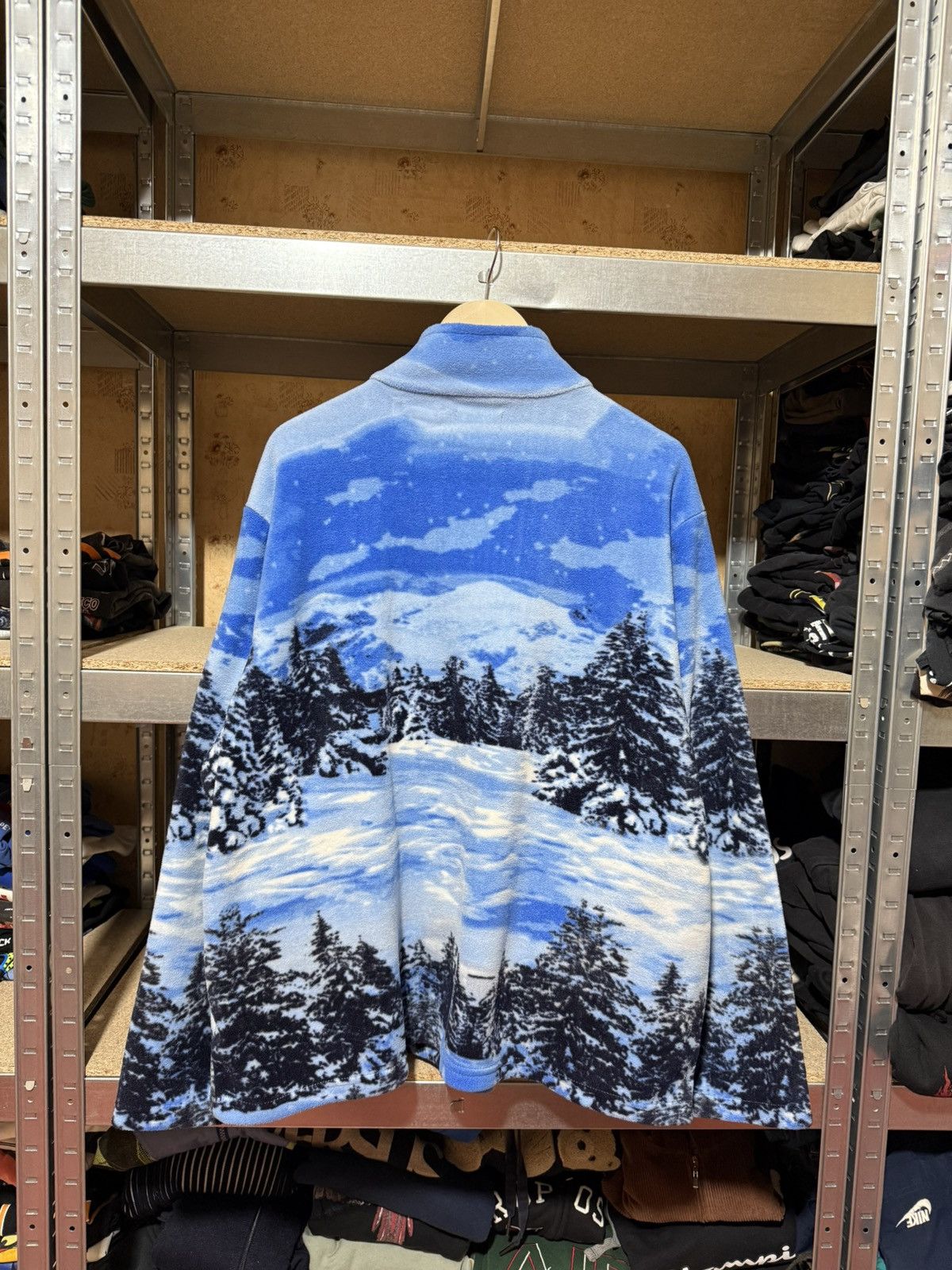 Vintage 1990’s Atlas For Men Wolf Print Zip Fleece Pullover Y2K Hype Size US XXL / EU 58 / 5 - 2 Thumbnail