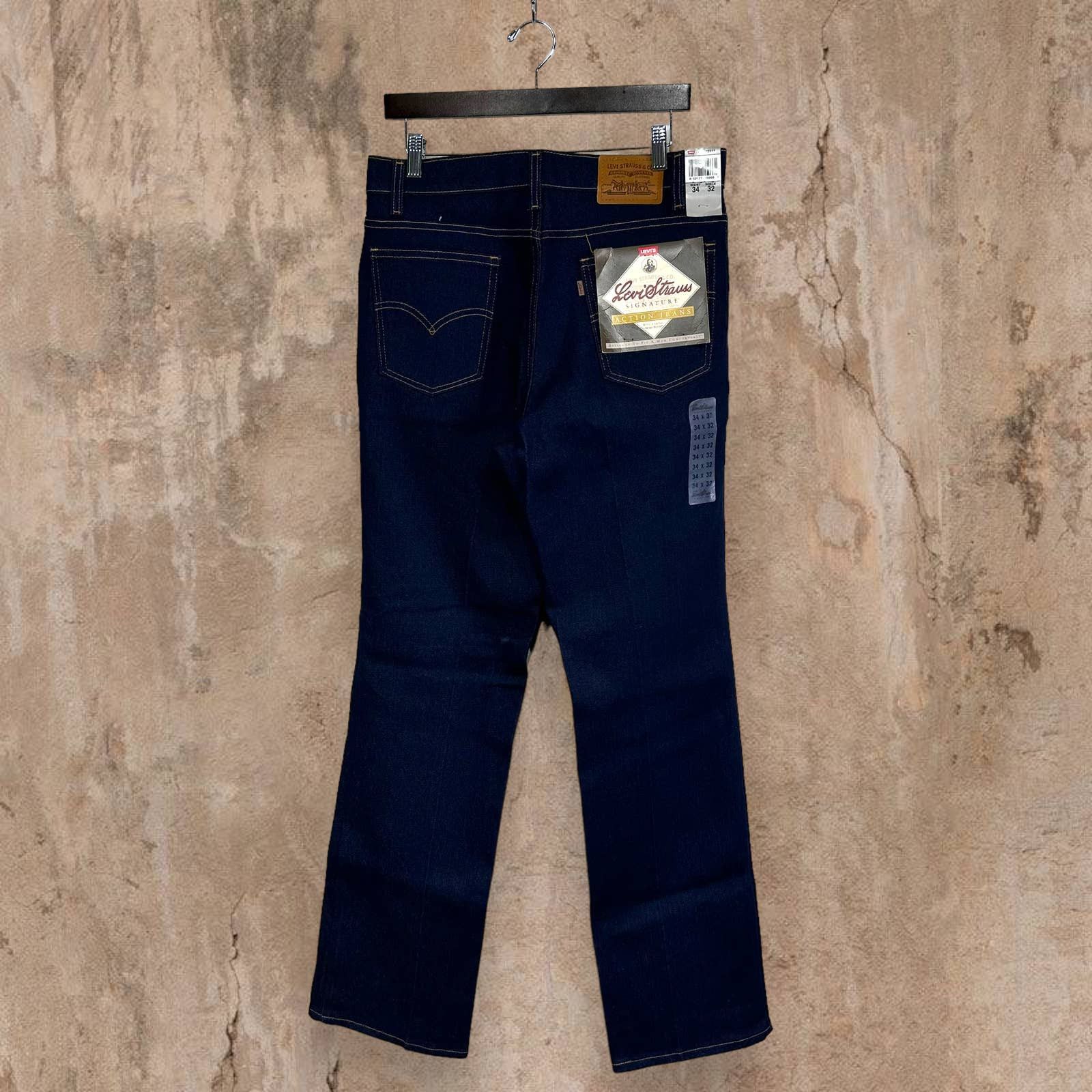 Levi's Vintage Levis Action Jeans Dark Wash Denim Brown Tab NWT 90s Size US 34 / EU 50 - 1 Thumbnail
