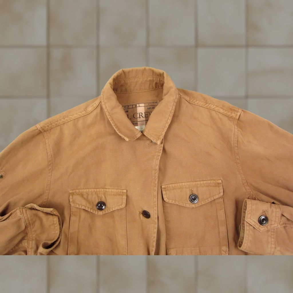 J.Crew J.CREW Jacket Womens S Brown Khaki Brigadier Utility Military Field Canvas Cotton Lining 100% Cotton Tailored Regular Size S / US 4 / IT 40 - 1 Thumbnail