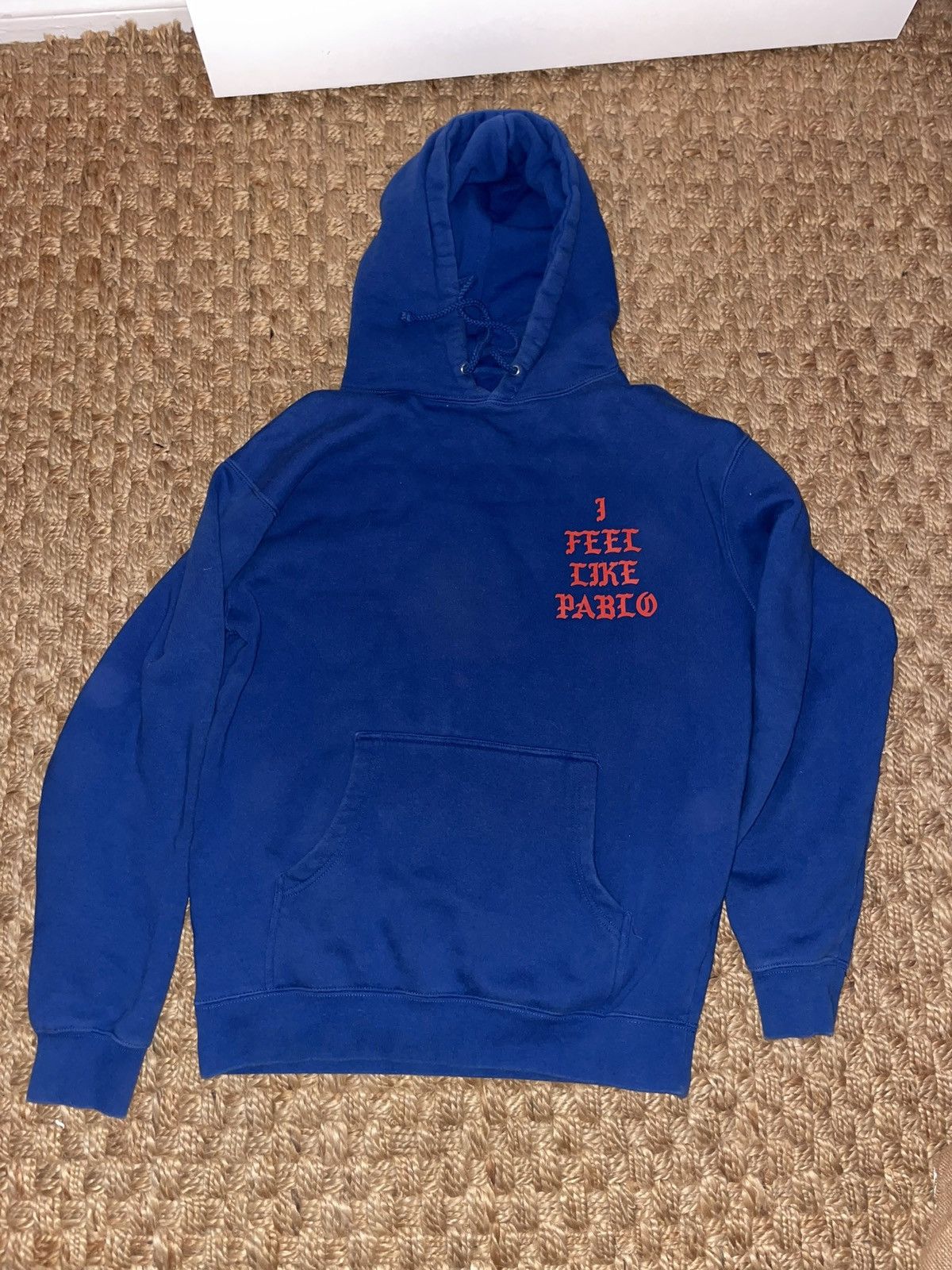 image of Life Of Pablo Vintage Kanye West Merch Blue Hoodie, Men's (Size Medium)