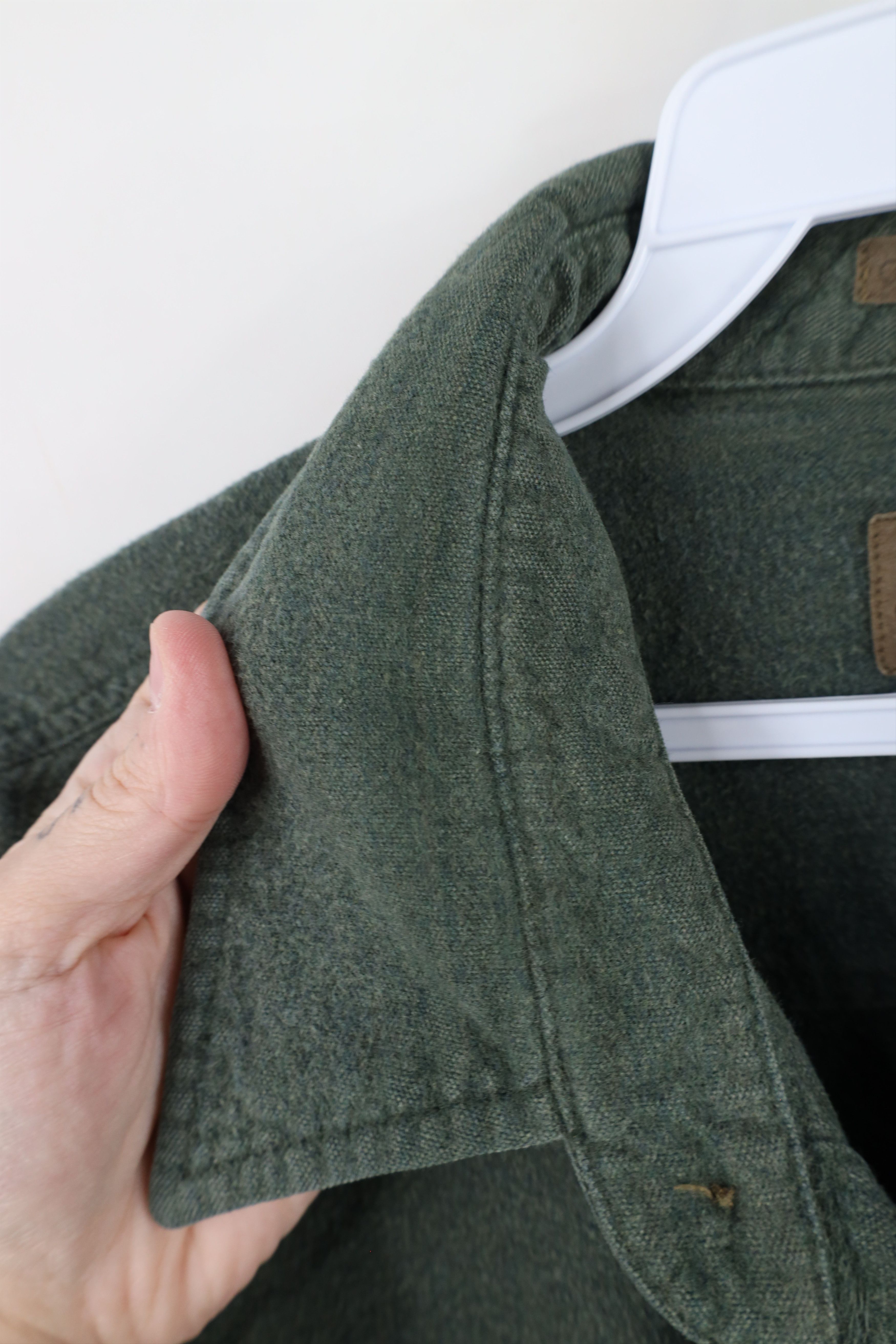 Vintage Vintage 90s Streetwear Chamois Cloth Button Shirt Green Size US XL / EU 56 / 4 - 7 Thumbnail
