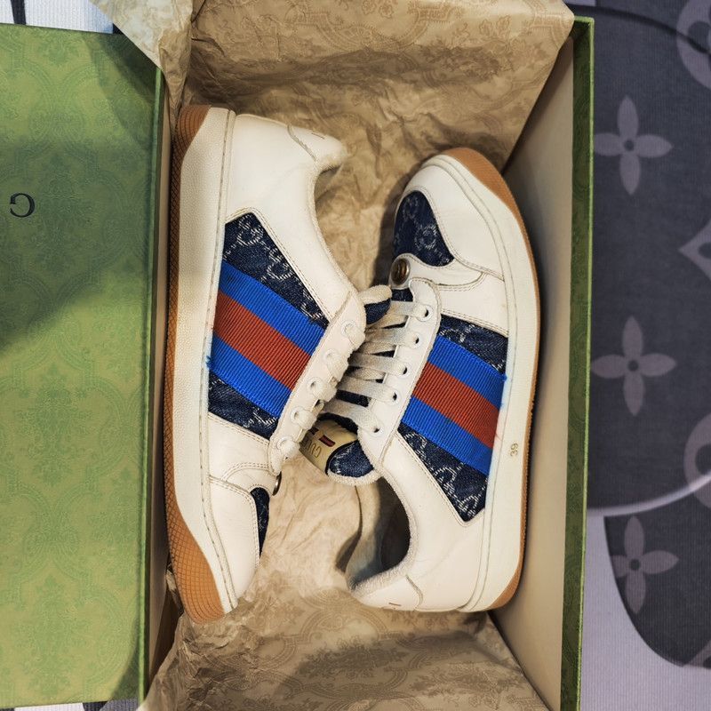 Gucci Gucci Screener Denim Fashion Sneakers for Men - Size US 6.5 / EU 39-40 - 3 Thumbnail