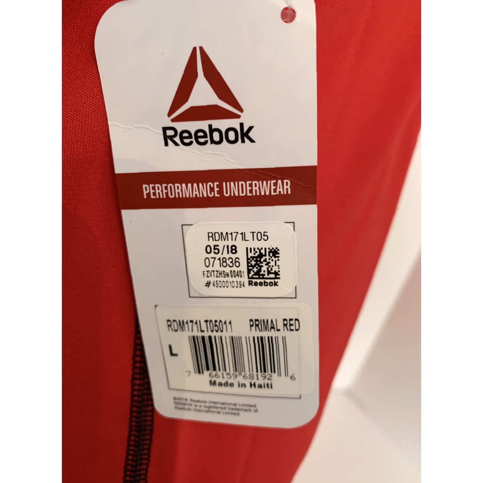 Reebok Reebok Large New Men's Performance Underwear Primal Red Base Layer Shirt Size US L / EU 52-54 / 3 - 7 Thumbnail